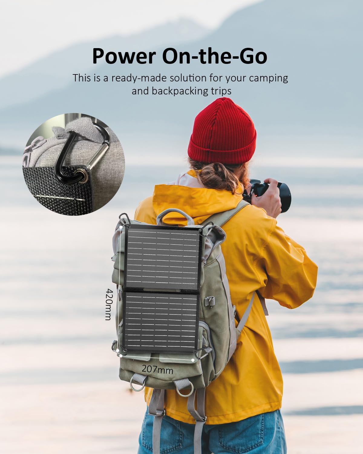 ELECAENTA 15W Solar Panel with USB C & USB A Fast Charging | IP68 Waterproof | Lightweight Foldable Portable ETFE Solar Charger for iPhone, Samsung, iPad | Perfect for Camping, Hiking, RV Trips & Outdoor Adventures