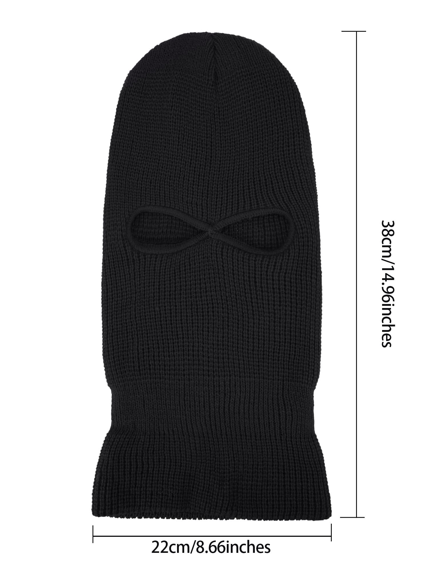 Geyoga 2 Hole Knitted Ski Mask - Winter Full Face Cover Balaclava for Men & Women - Warm Breathable Outdoor Sports Face Mask for Skiing, Snowboarding, Motorcycling & Hiking
