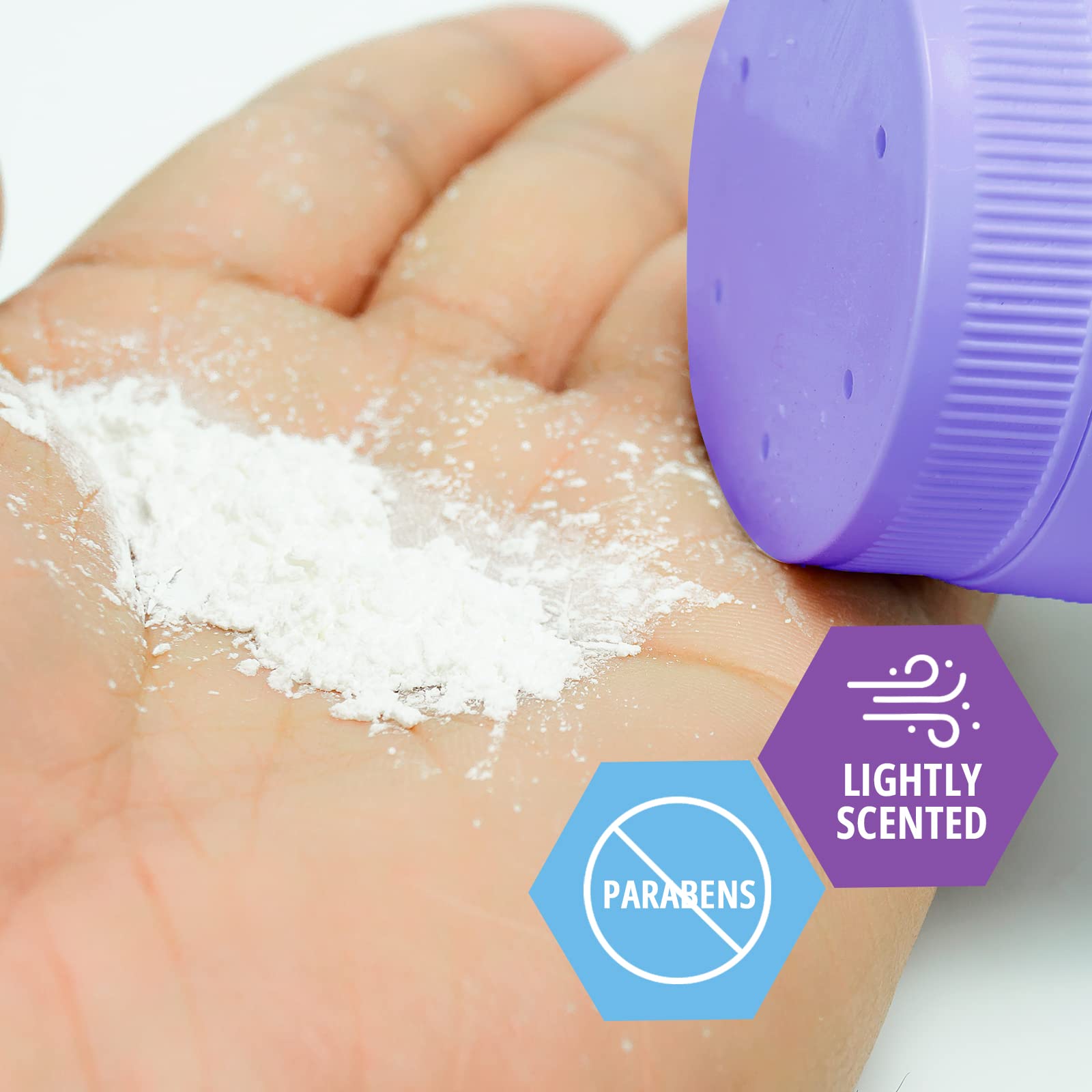 MED PRIDE 100% Talc-Free Cornstarch Body Powder | Lavender Scented Shower Powder for Odor & Moisture Control | Paraben-Free, 13oz | Ideal for Post-Shower, Gym & Travel Use
