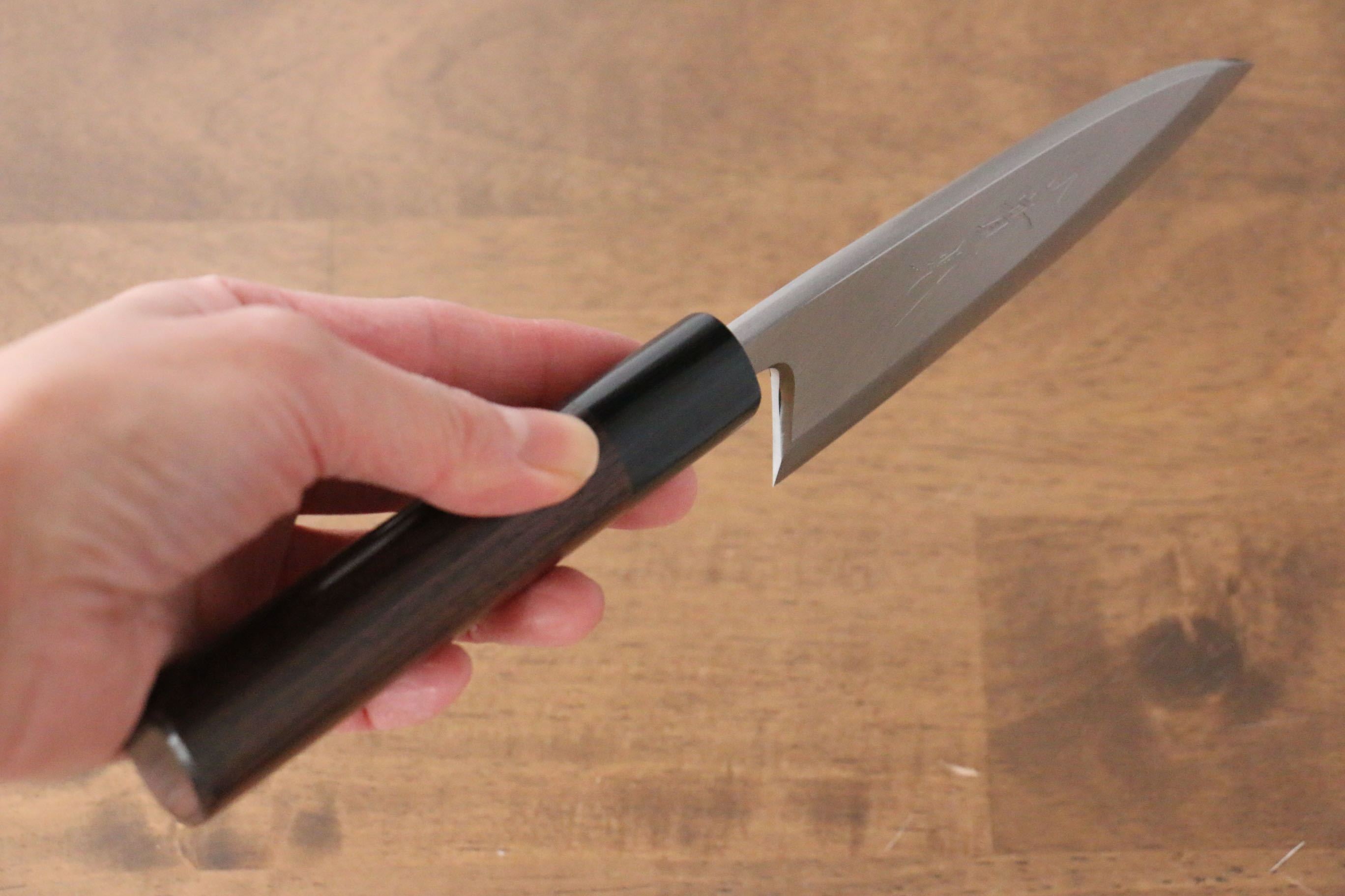 Premium Jikko Silver Steel No.3 Deba Knife 120mm - Japanese Professional Chef Knife with Shitan Handle for Sushi, Fish Filleting & Precision Cutting