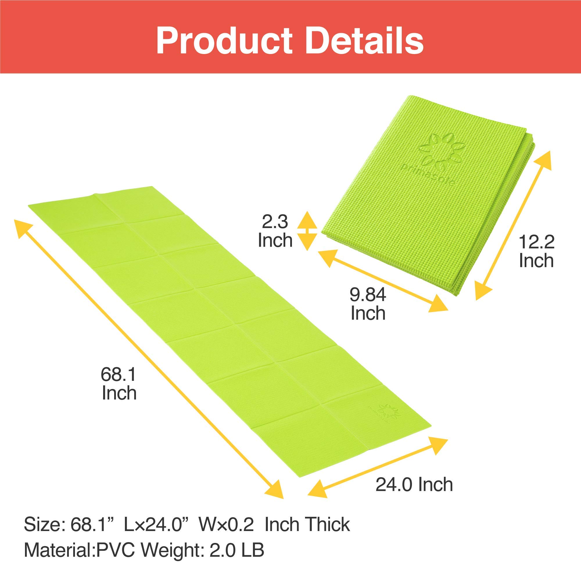 Foldable Yoga Mat for Travel & Pilates - 4mm Thick, Tear-Resistant, 9 Colors - Perfect for Gym, Beach, Park & Picnics - Easy to Carry & Store
