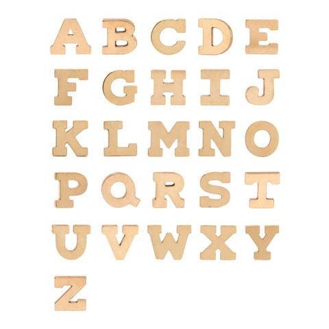14K Solid Gold Die Struck Alphabet Initial Pendant - 10mm x 10mm Personalized Jewelry - Made in USA - Perfect for Necklaces, Bracelets & Gifts