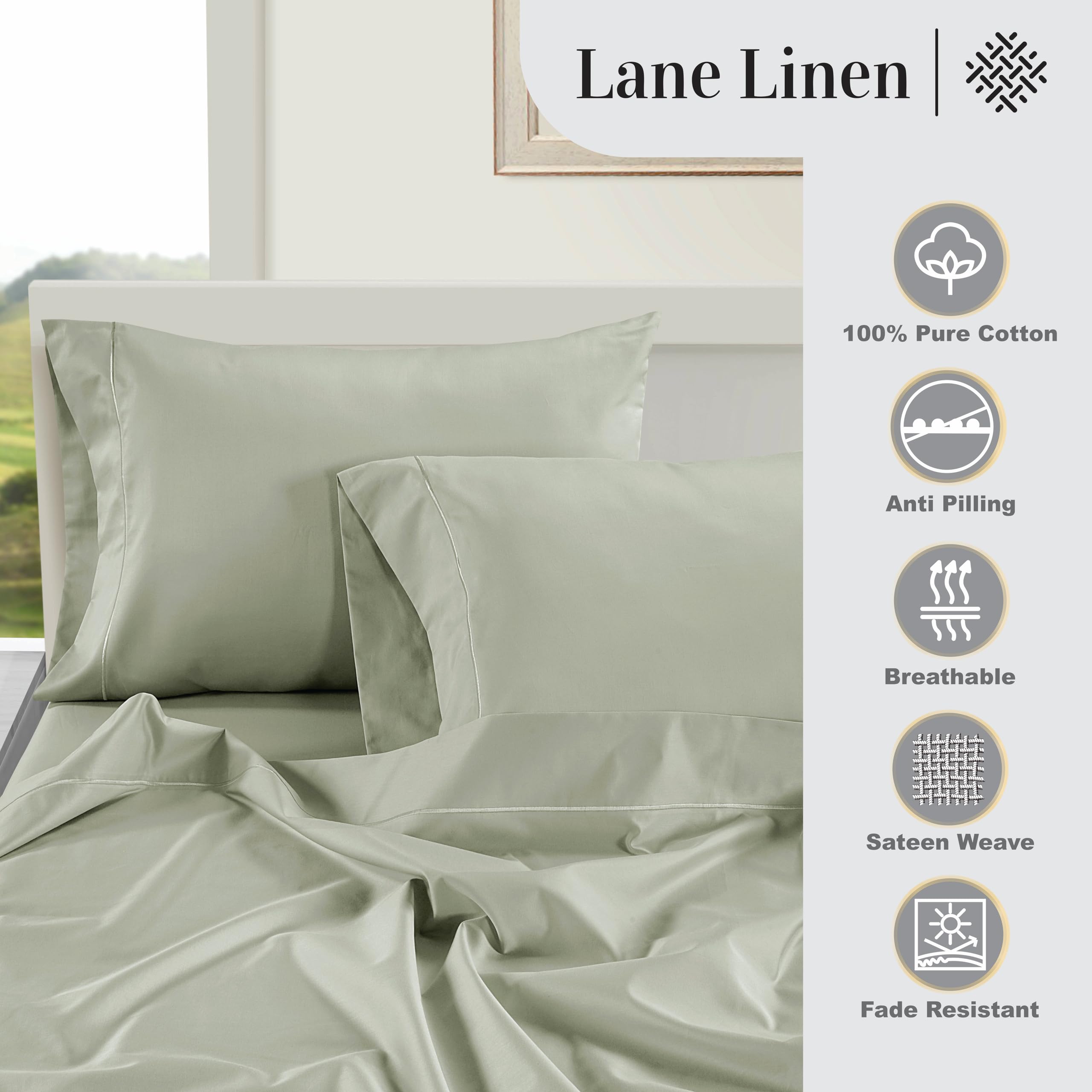 Premium 1000 TC 100% Egyptian Cotton Full Size Sheets Set - 16