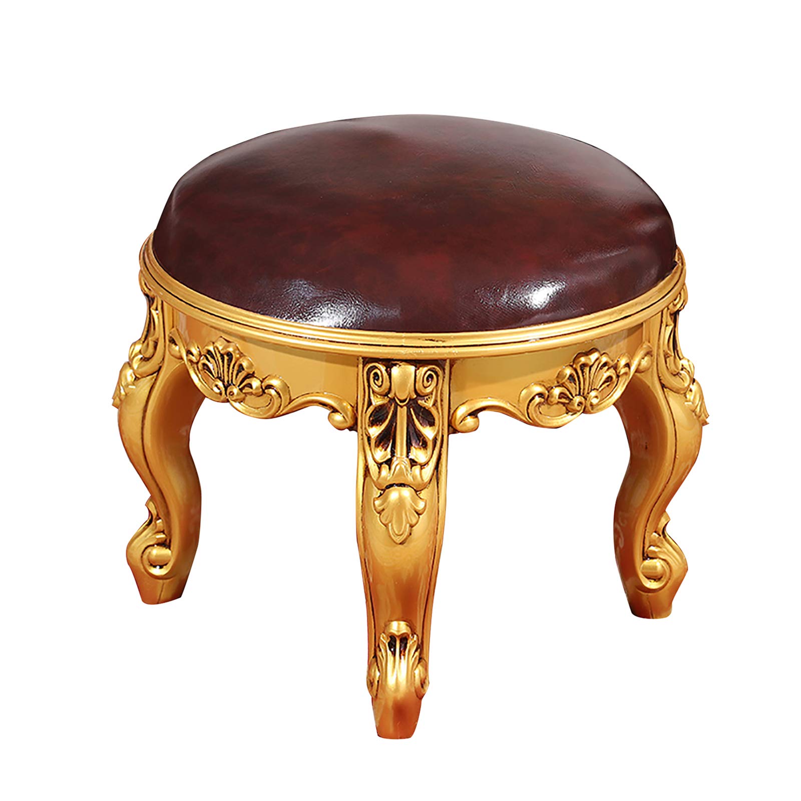 Vintage Vanity Stool with ABS Legs - Round Makeup Stool & Dressing Table Bench - 175kg Capacity - Perfect for Bedroom, Boudoir & Beauty Salon (Retro Footrest Stool)
