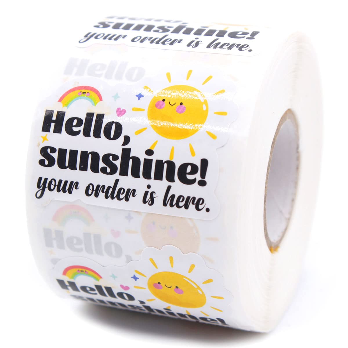 Kaecery 500 PCS Small Business Stickers Labels - Thank You, Happy Mail, Boutique Packaging & Shipping Stickers for Envelopes (Hello Sunshine Design) - Perfect for Etsy Sellers, Handmade Crafts & Small Business Branding