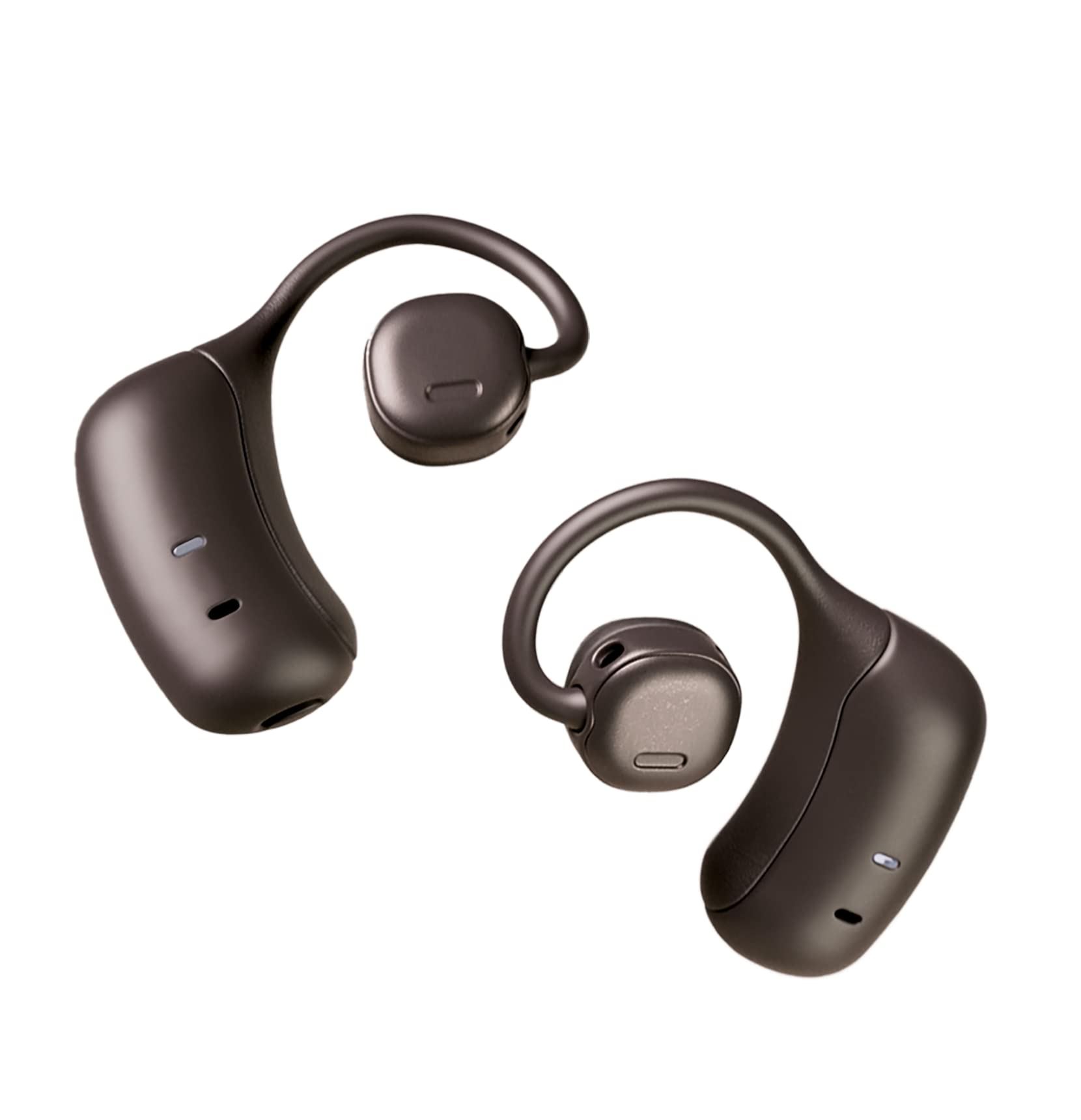 NWM MBE001 Wireless Open-Ear Headphones with PSZ Technology - No Sound Leakage, Built-in Mic (Dark Brown) | Bone Conduction Alternative for Running, Cycling & Office Use | Designed by NTT Sonority Japan