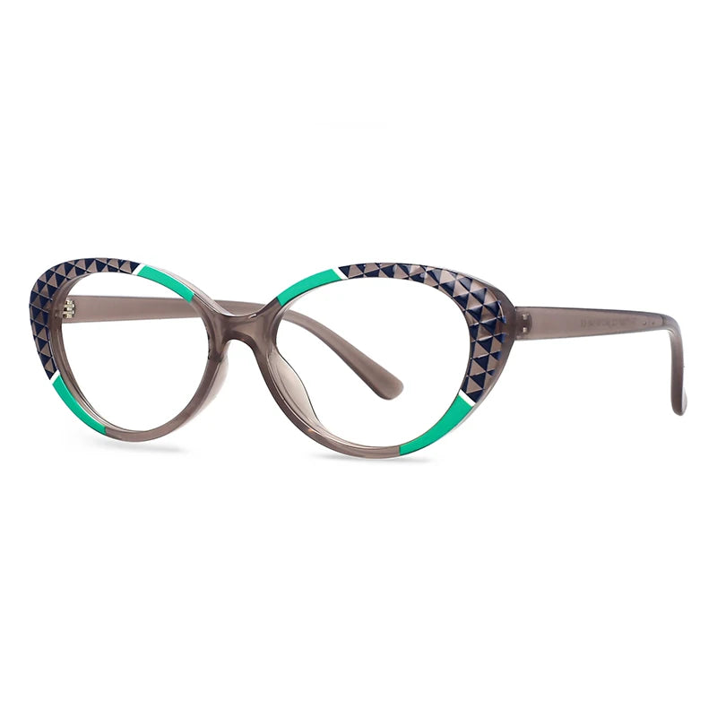 CCspace Women's Full Rim Cat Eye Titanium Reading Glasses - Lightweight & Durable R57128 for Work, Reading & Fashion Accessories