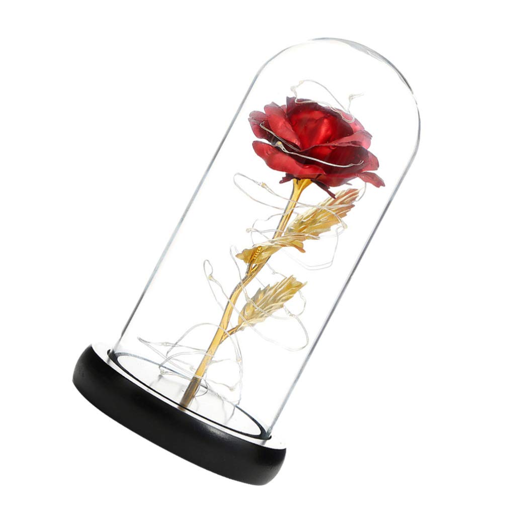 Uonlytech Rose Table Lamp - LED Flower Light for Home Decor, Bedroom, Office Desk, Romantic Party Lighting | Warm White Decorative Lamp for Valentine's Day, Wedding, Anniversary Gifts