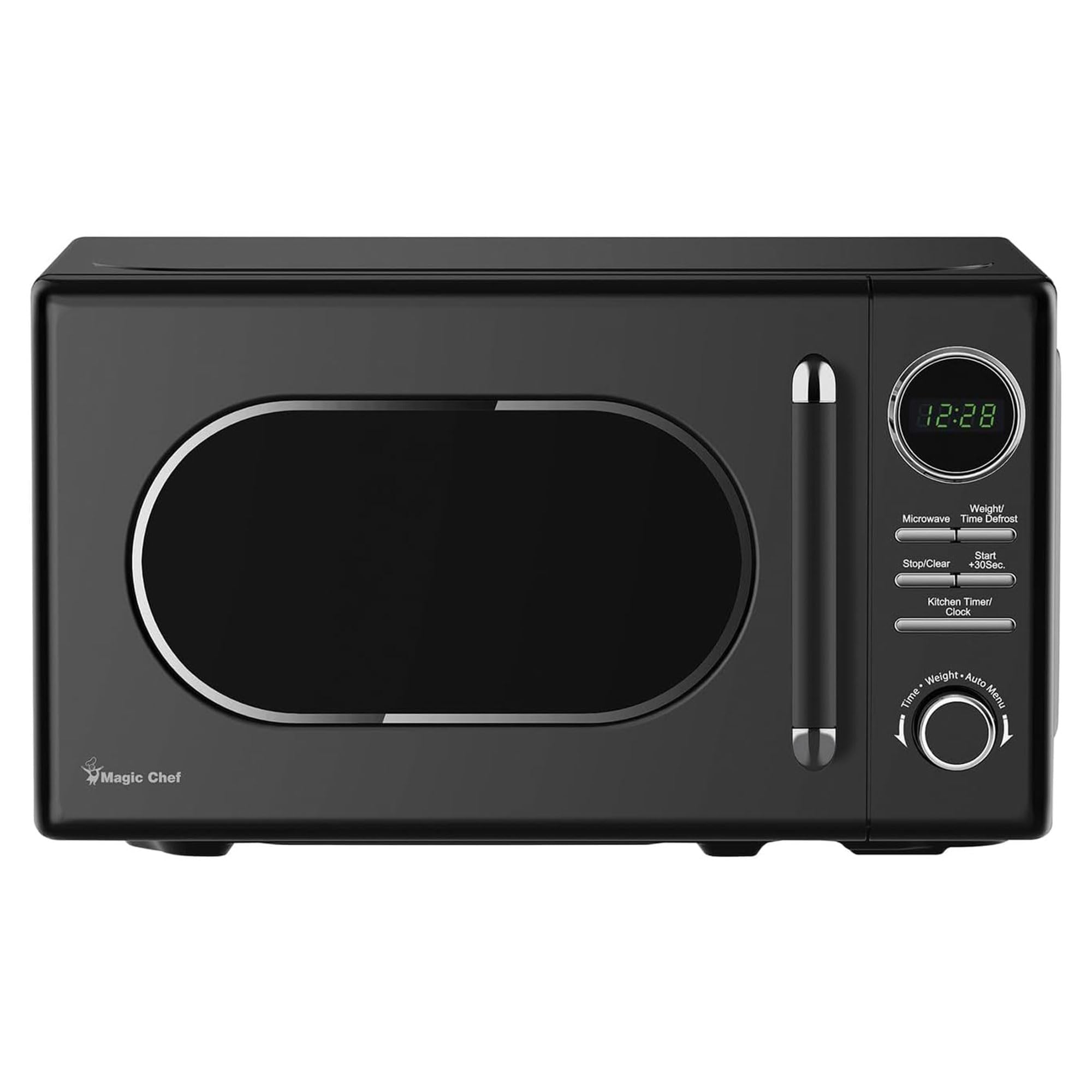 Magic Chef Countertop Microwave Oven - 0.7 Cu Ft Compact Retro Microwave with Classic Design in Black - Perfect for Small Kitchens, Dorms & Office Spaces