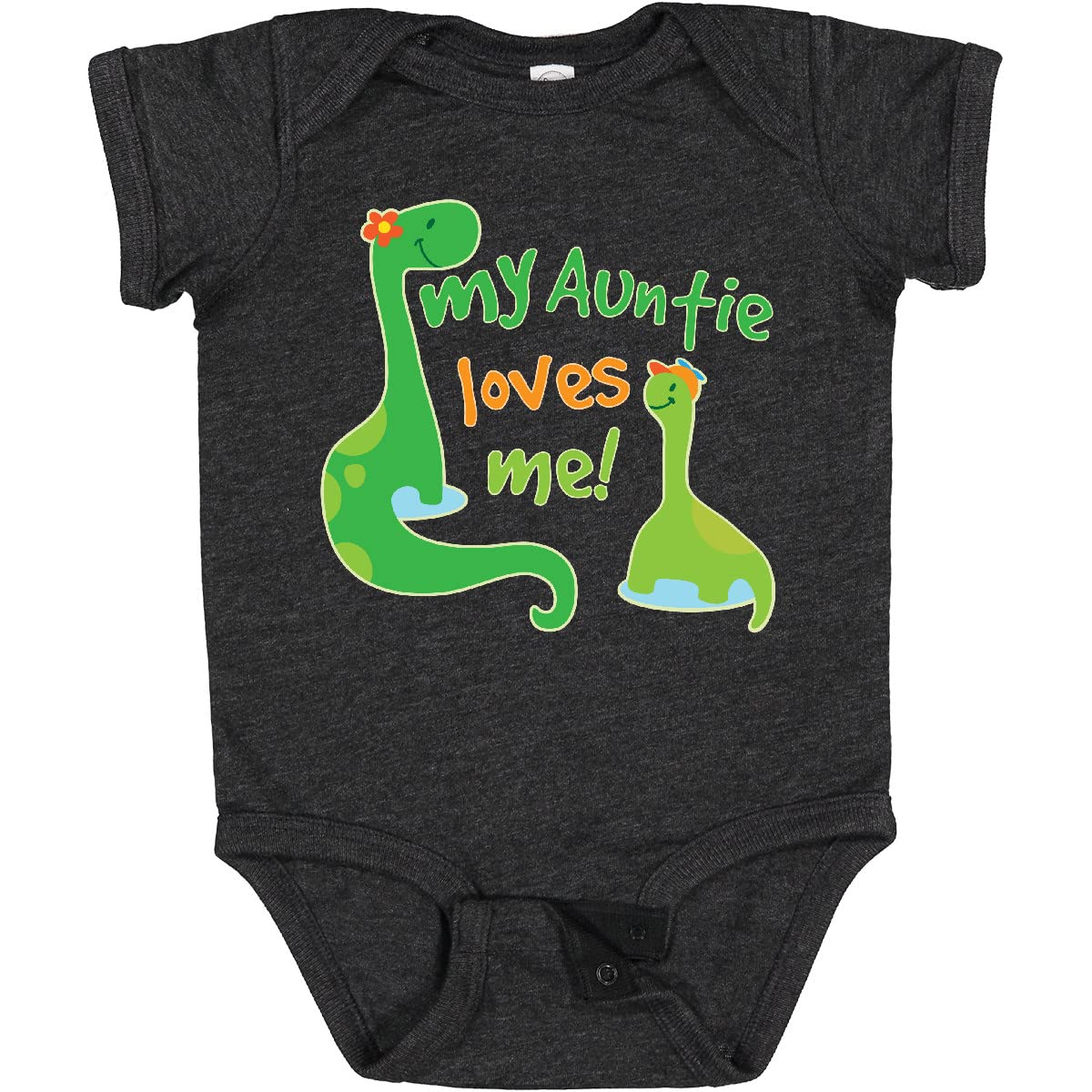Inktastic My Auntie Loves Me Dinosaur Baby Bodysuit - Cute Dinosaur Print Onesie for Infants & Toddlers - Perfect Gift for Auntie's Little One, Birthday & Baby Shower Present