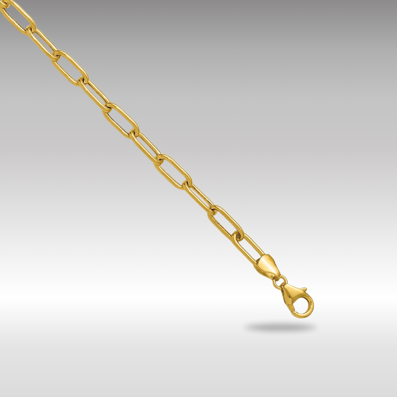 14K Gold Paperclip Chain Bracelet - 7 Inches Long, 4.5mm Wide, Semi-Solid Link Design (Model 7361) | Elegant Jewelry for Women, Perfect for Daily Wear, Parties & Special Occasions