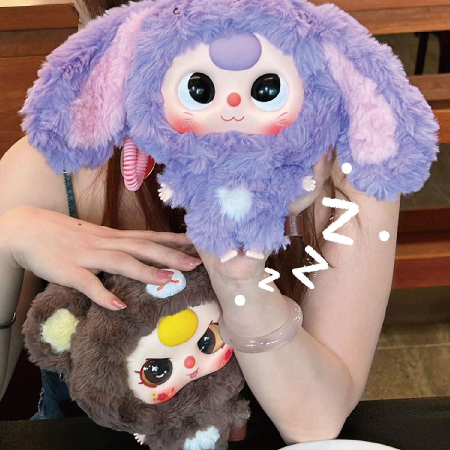 Baby Three Big Head Plush Toy Zipper Pouch Blind Box - Cute Collectible Stuffed Animal for Kids, Perfect for Surprise Gifts & Party Favors