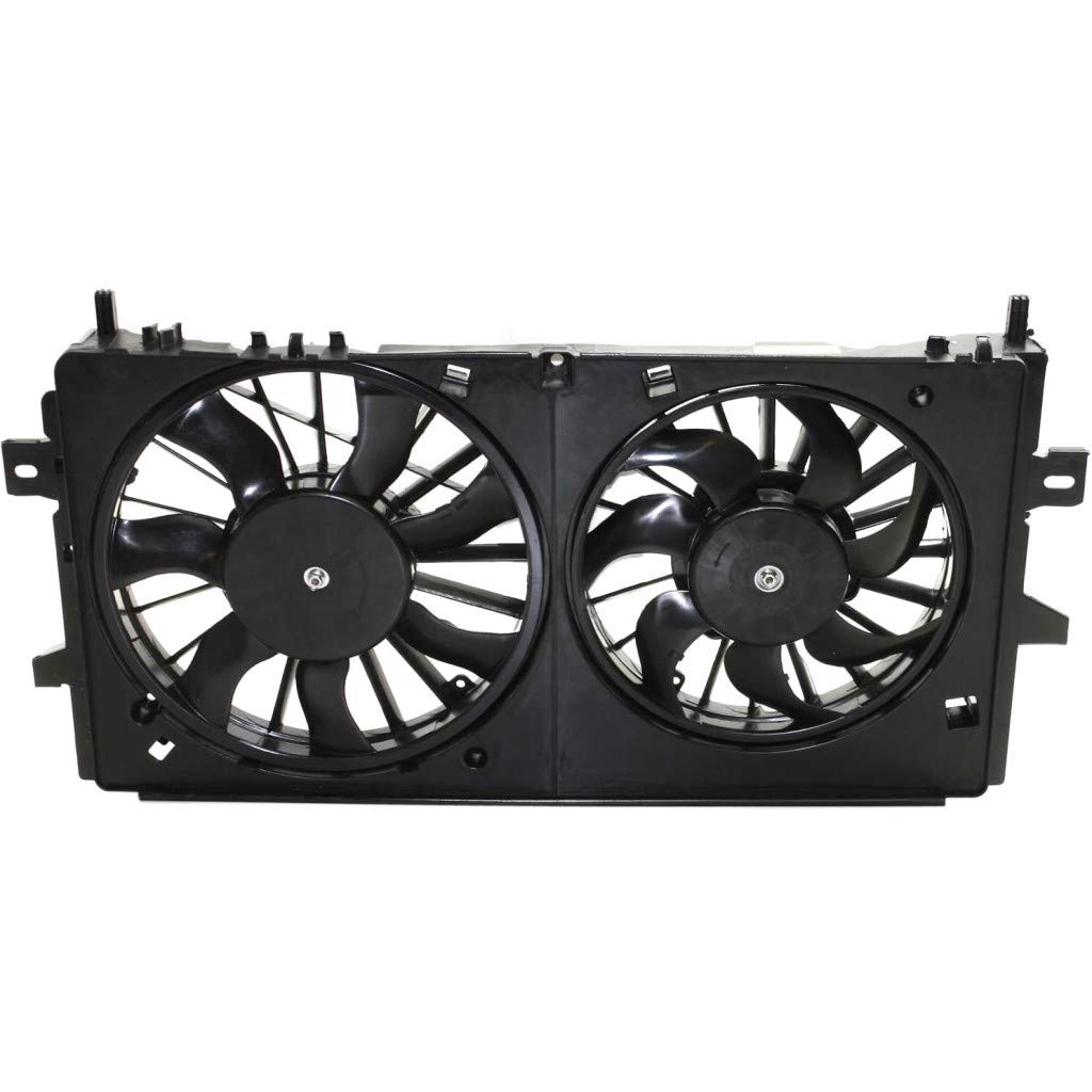 2006-2013 Chevy Impala Radiator Cooling Fan Replacement - Dual Fan Assembly Compatible with GM3115188 & 89018697 - Perfect for Engine Overheating Prevention & Summer Driving