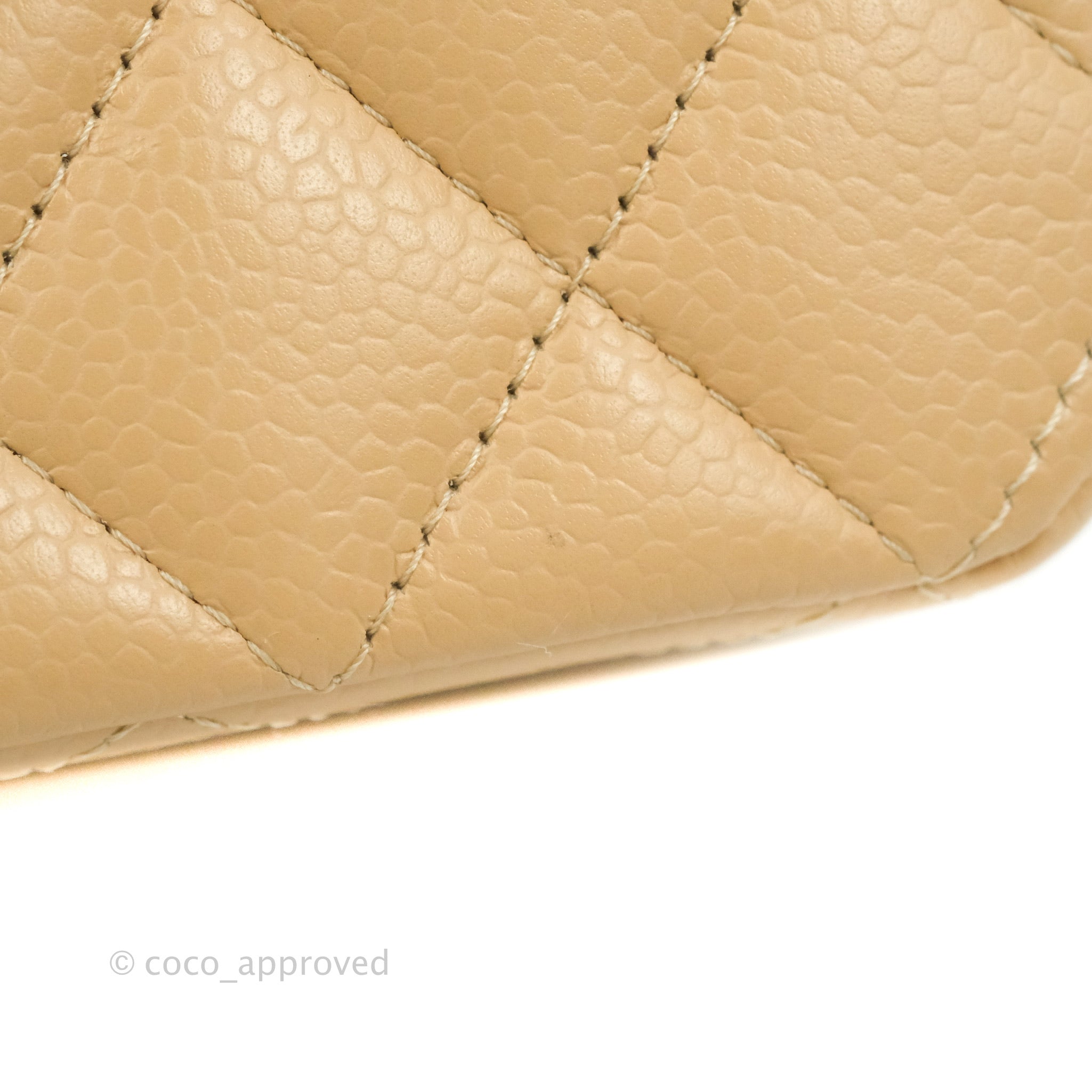 Chanel Classic Medium Flap Bag Quilted Beige Caviar Leather with Gold Hardware - Luxury Crossbody Purse for Women, Perfect for Work, Date Night & Special Occasions