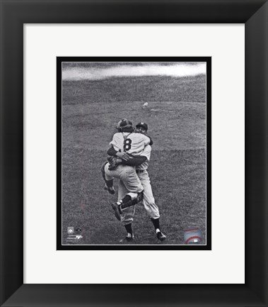 11x14 Don Larsen & Yogi Berra 1956 World Series Perfect Game Framed Print - Vintage Baseball Memorabilia for Sports Fans & Man Cave Decor