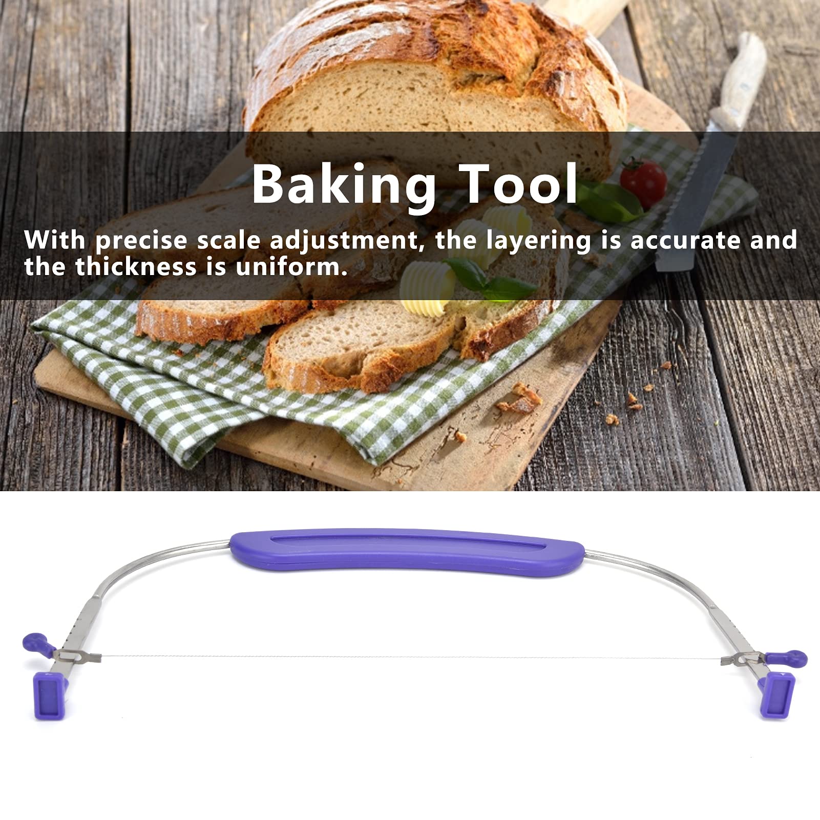 Stainless Steel Cake Leveler & Slicer - Professional Cake Cutter with Anti-Slip Handle for Even Layers - Perfect for Baking, Cake Decorating, and Pastry Making - Ideal for Home Bakers and Professional Bakeries