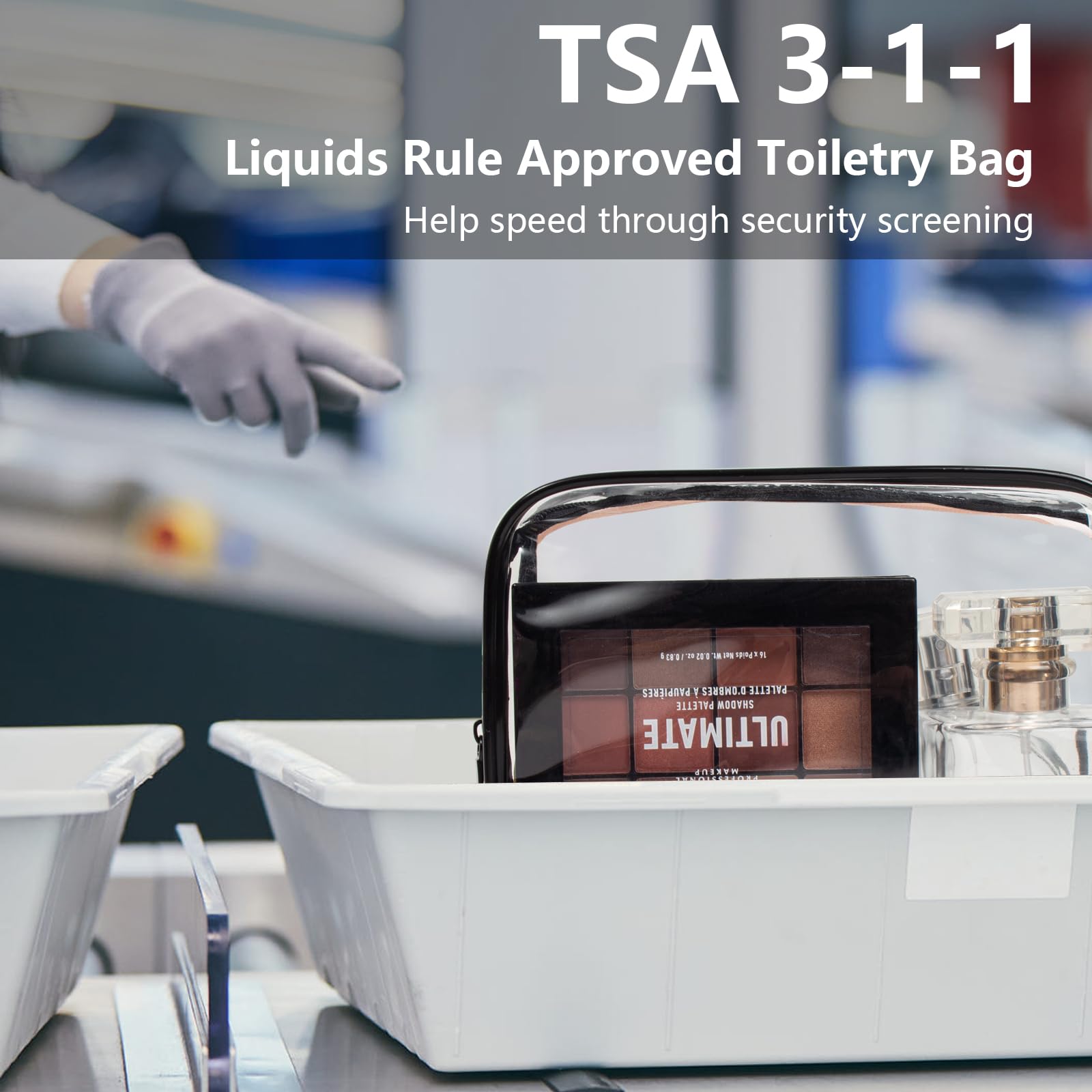 4 Pack TSA Approved Clear Travel Toiletry Bags - Leakproof Cosmetic & Makeup Organizer Pouch Set in 4 Sizes (Black) - Perfect Carry-on Essentials for Men & Women | Ideal for Air Travel, Gym, Camping & Weekend Getaways
