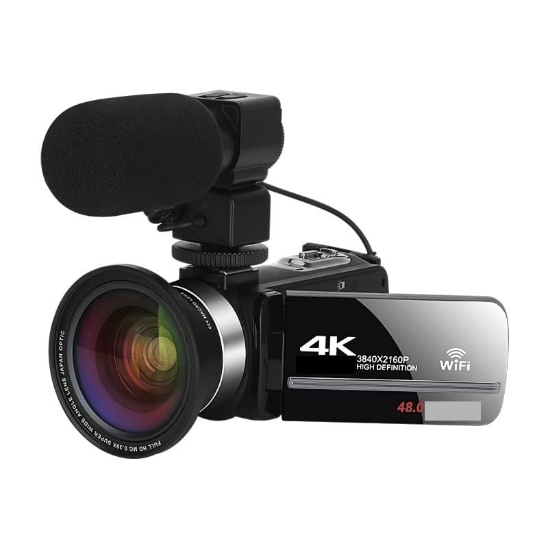 BODORME 48MP 4K Digital Camcorder for Vlogging & Streaming with Mic Lens - Perfect for YouTube & Live Broadcasts