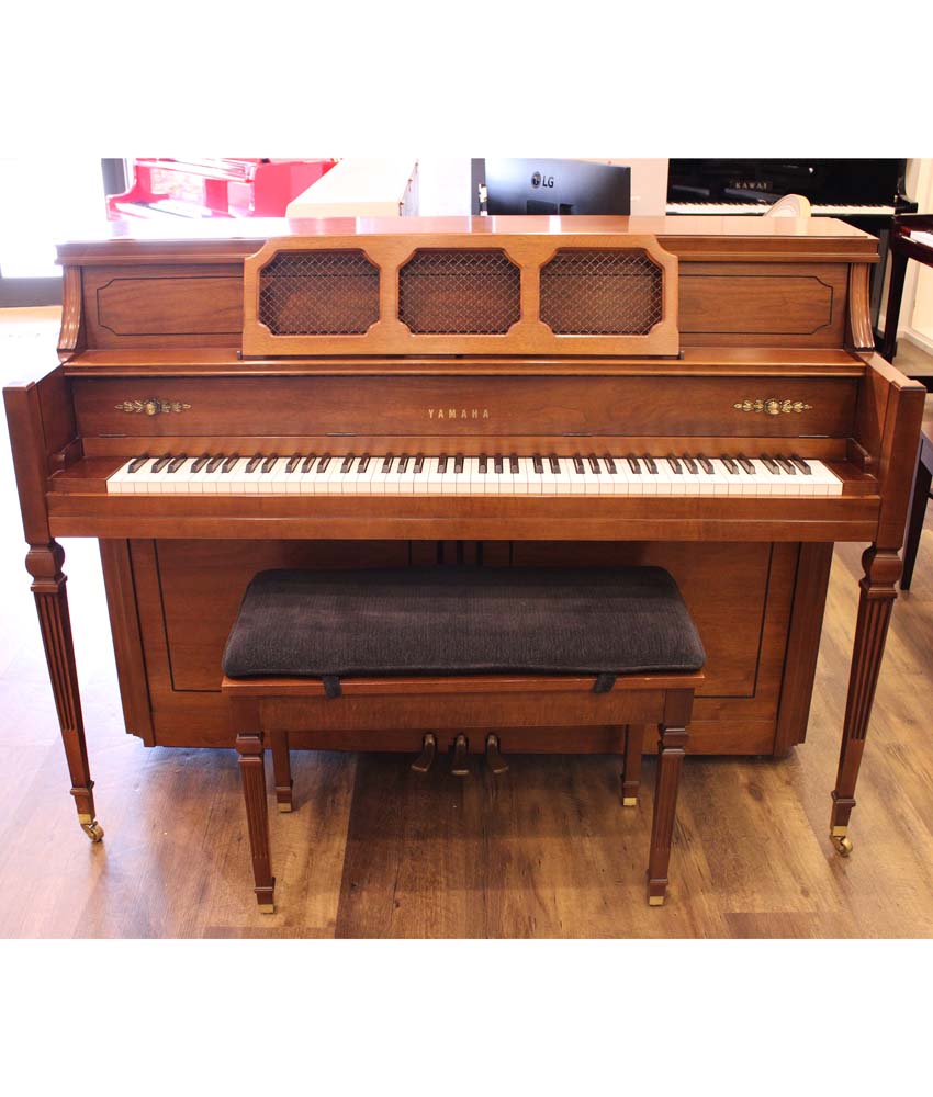 1992 Yamaha 43 M404 Upright Piano in Walnut Satin Finish | Vintage Used Piano with Serial Number T163145 | Perfect for Home, Studio, or Music Classroom
