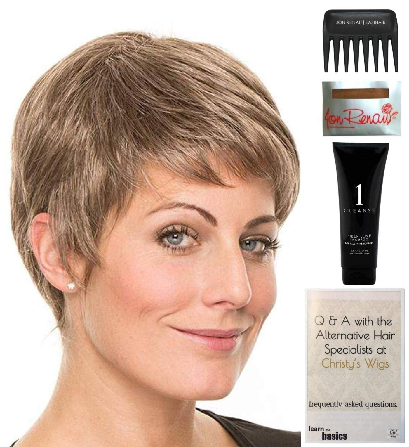 Raquel Welch Winner Wig Bundle - 5 Piece Set with Christy's Wigs Q&A Booklet, Wig Shampoo, Cap & Wide Tooth Comb (Color: R4) | Perfect for Cosplay, Costume Parties & Everyday Hair Loss Solutions