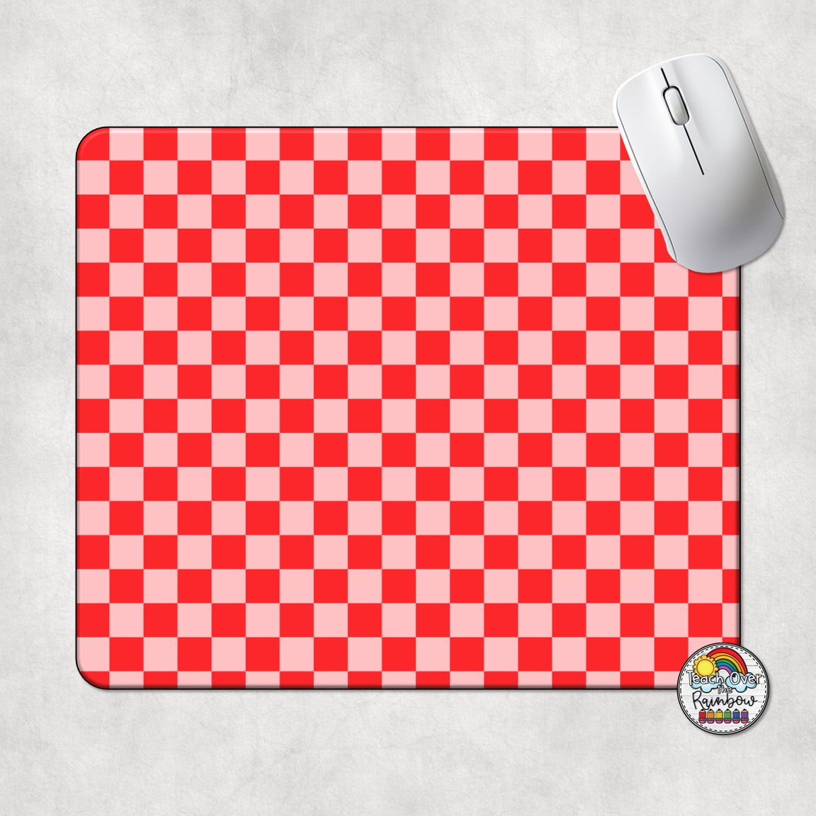 Checkered Mouse Pad - Non-Slip Rubber Base, Smooth Surface for Precise Tracking - Ideal for Gaming, Office & Home Use