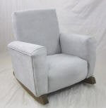 Gray Suede Rocking Chair - Comfortable Modern Nursery Glider for Baby Room, Living Room & Bedroom - Soft Upholstered Rocking Recliner with Padded Seat & Back Support