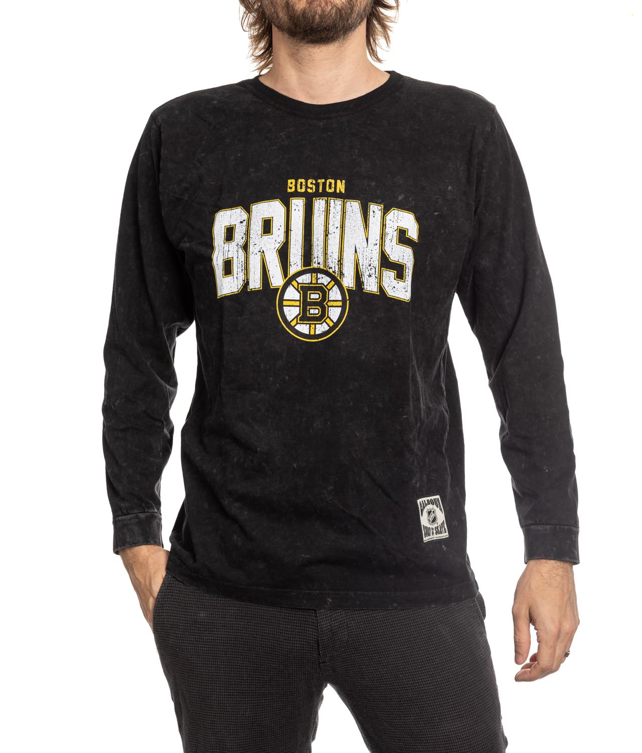 **Calhoun NHL Surf & Skate Men's Acid Wash Long Sleeve Cotton Shirt – Comfortable & Stylish for Surfing, Skating & Casual Wear**