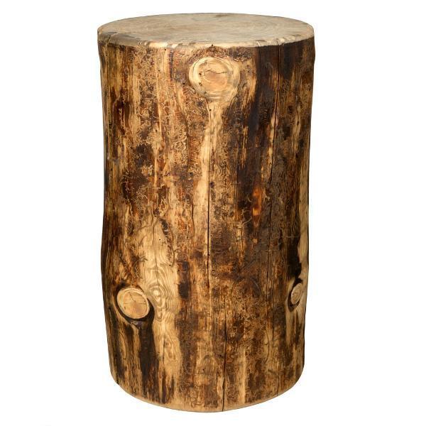 Glacier Country Cowboy Stump - Rustic Wooden Stool for Western Decor, Ranch, and Outdoor Camping