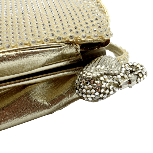 Judith Leiber Swarovski Crystal Swan White Clutch Purse - Luxury Evening Bag for Women - Perfect for Weddings, Galas & Special Occasions