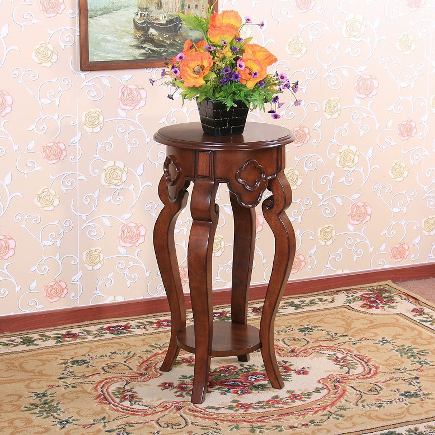 Handmade Cedar Wood Plant Stand for Indoor & Outdoor Use - Decorative Flower Pot Holder for Home Garden, Patio, and Balcony Decor