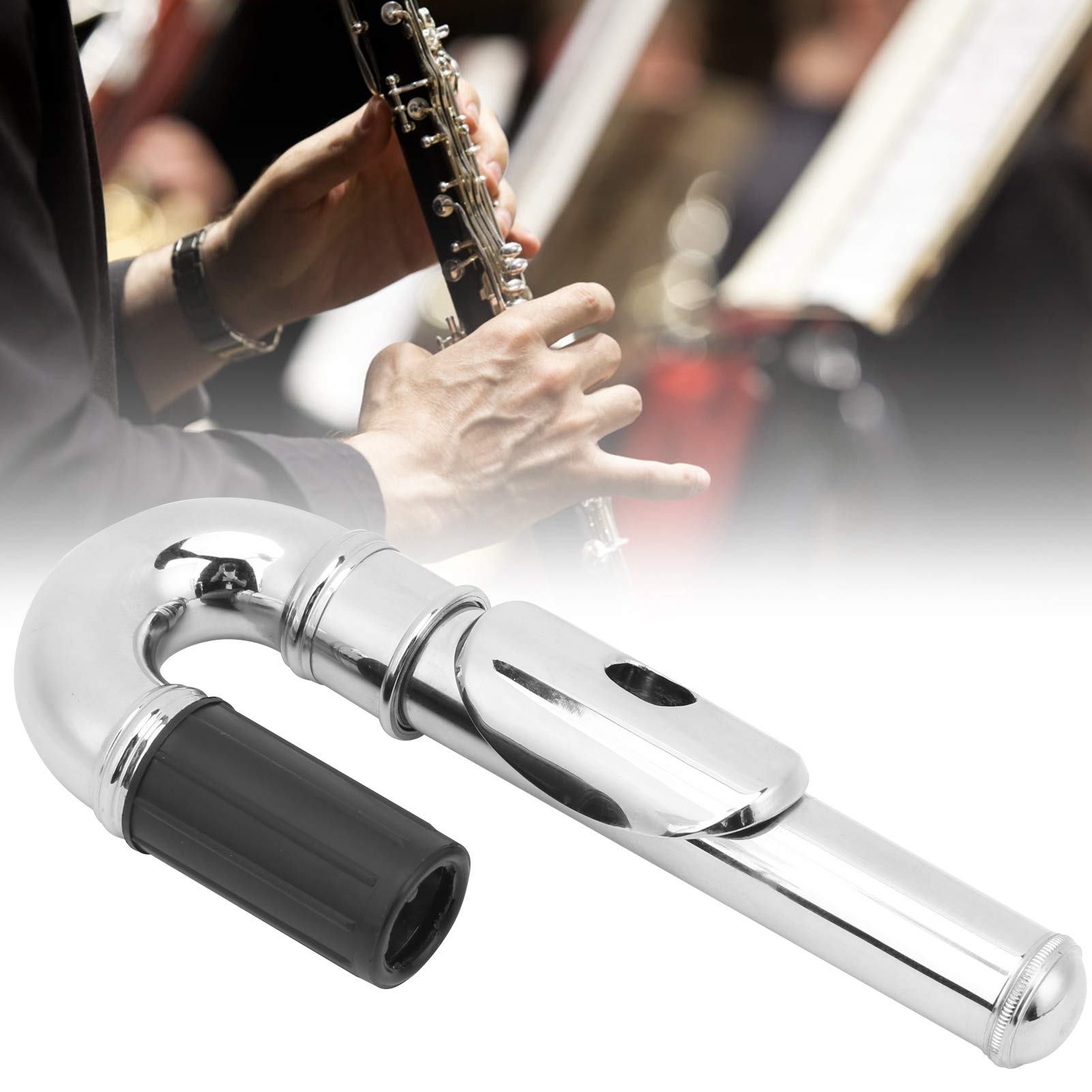 Silver Flute Elbow Mouthpiece - Easy to Install Dual-Purpose Flute Accessory for Beginners & Professionals | Perfect for Home Practice, Music Shops & School Bands
