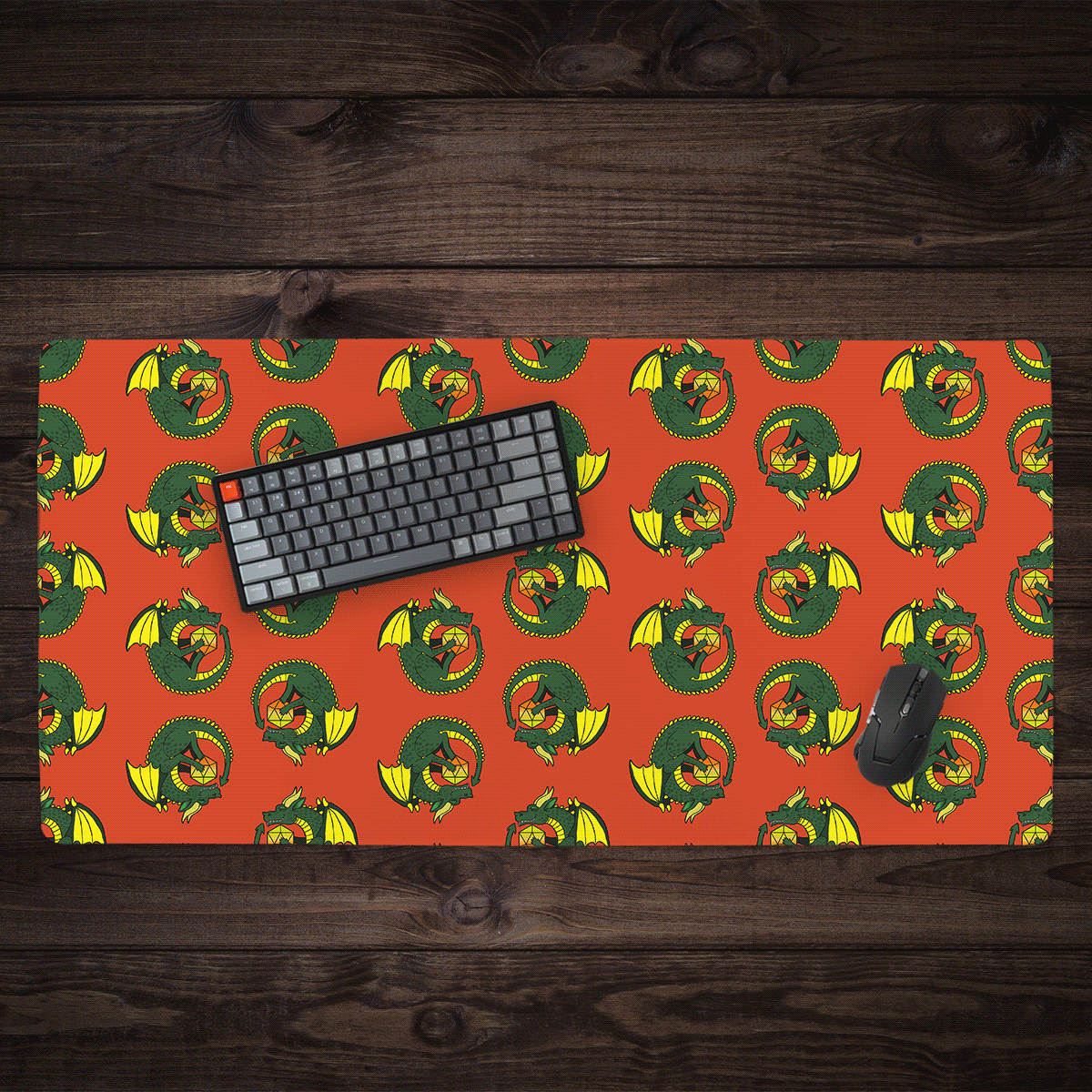 20 Sided Dragon Gaming Mouse Pad - Extra Large Non-Slip Rubber Base - Perfect for PC, Laptop, Office & Gaming Setup