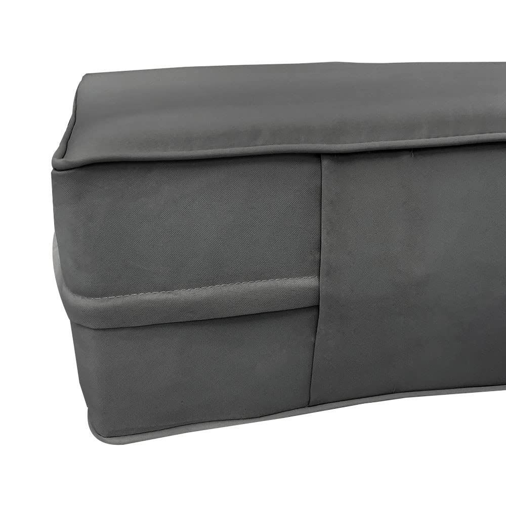 Prolinemax Style5 3-Piece Crib Size Pipe Trim Outdoor Daybed Set - Mattress, Bolster Pillow & Fitted Slipcover (AD003) | Perfect for Patio Lounging, Poolside Relaxation & Garden Daybeds