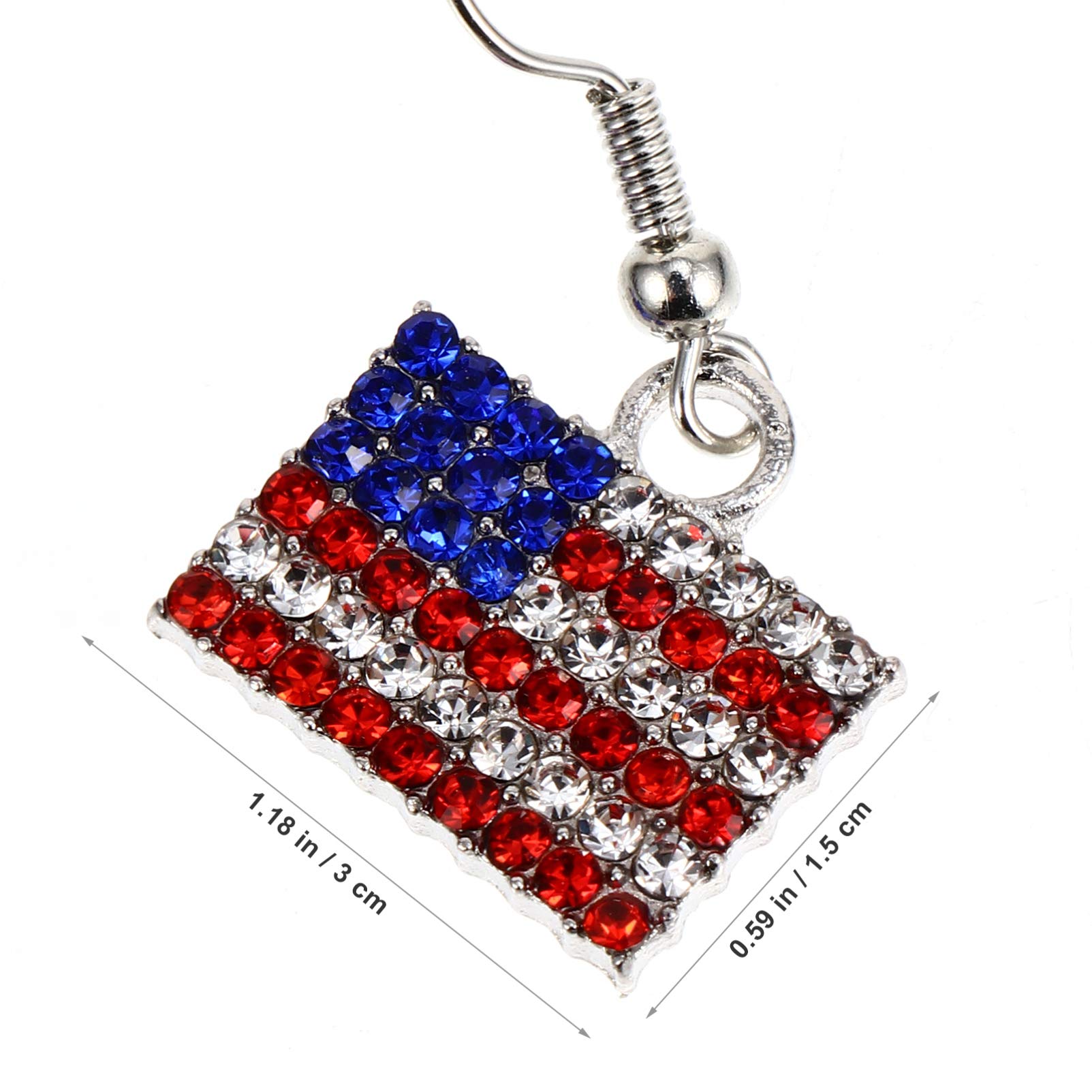 Bestoyard Women's Patriotic American Flag Dangle Earrings - 2 Pairs Rhinestone Diamond Hook Earrings for 4th of July, Independence Day & National Holidays | Perfect for Parties, Parades & Festive Celebrations