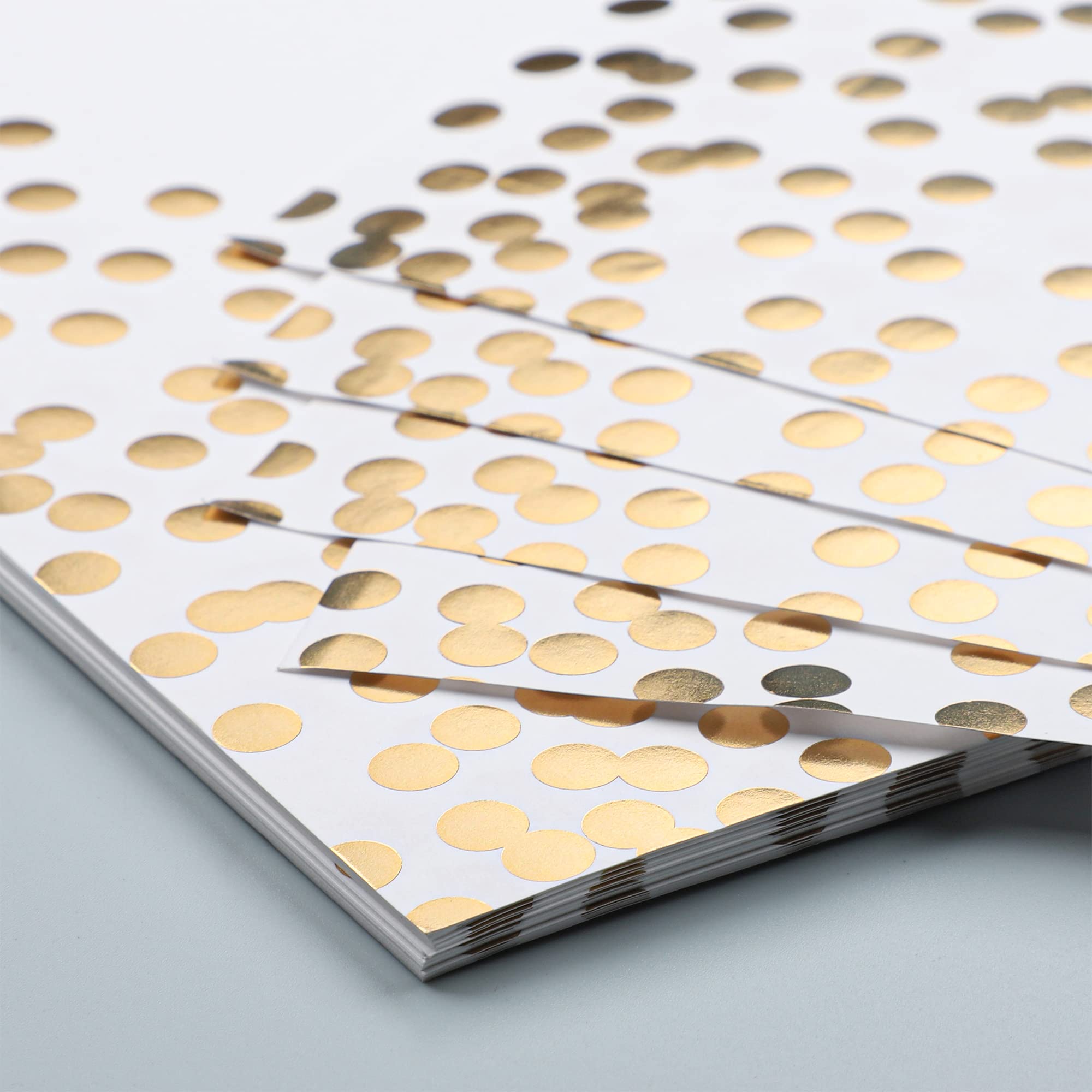 45-Piece Gold Foil Paper Placemats Set - White with Golden Dots Disposable Decorative Table Mats for Birthday, Wedding, Baby Shower & Party Dining Decor - Perfect for Holiday Gatherings, Dinner Parties and Special Events