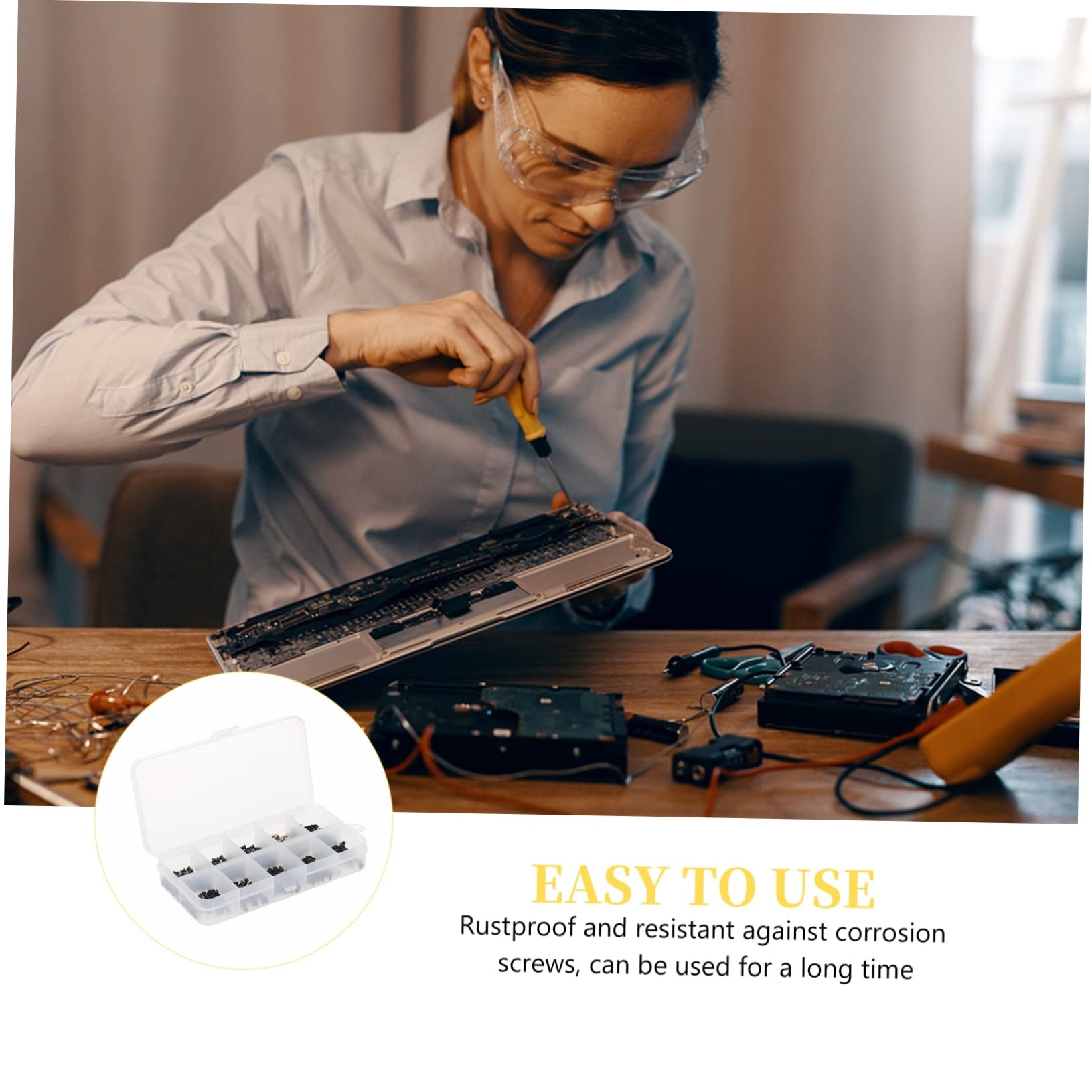 Homoyoyo 500pcs Computer Case Screws Kit - Assorted Rust-Proof Countersunk Head Replacement Screws for PC Build & Repair | Perfect for Desktop, Laptop & Server Maintenance