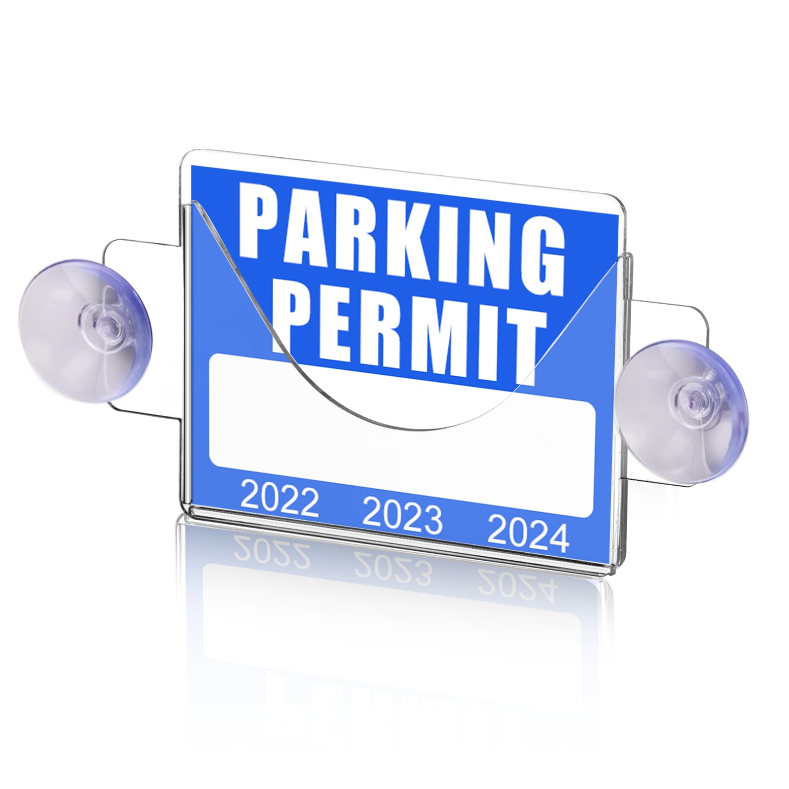 1 Pack Clear Acrylic Parking Permit Holder for Car Windshield - 4x3 Inch Strong Suction Cup Vehicle Pass Holder for Toll Tags, Parking Permits & Name Cards - Perfect for Office Parking, Gated Communities & Daily Commuting
