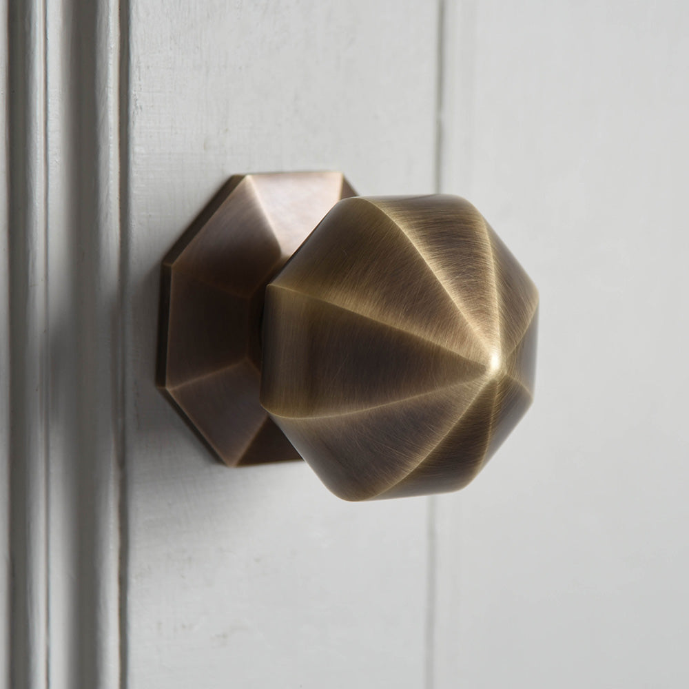Vintage Antique Brass Octagonal Door Pull - Elegant Cabinet Handle for Kitchen, Bathroom & Furniture - Perfect for Home and Office Decor
