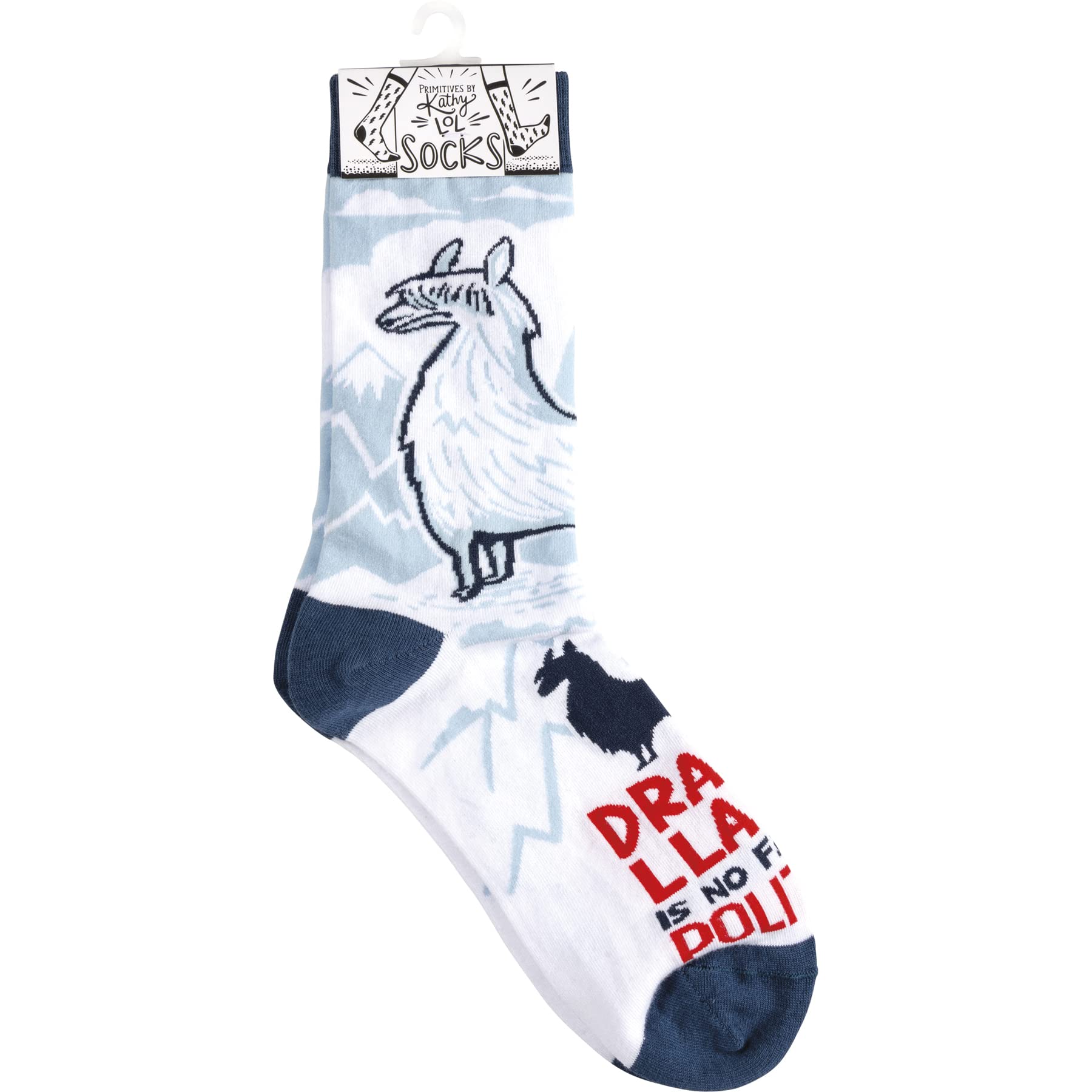 Drama Llama Socks - Funny No Politics Socks for Men & Women - Perfect for Gifts, Casual Wear & Office Humor