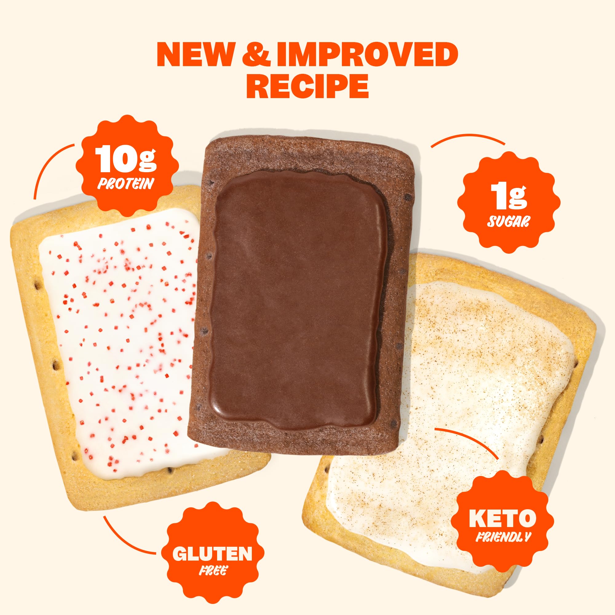 FLINGS High Protein Toaster Pastries Variety Pack - Sugar Free, Low Carb, Gluten Free, Keto Friendly Breakfast (3 Pack, 12 Pastries) | Perfect for Quick Keto Meals, On-the-Go Snacking & Healthy Office Breakfasts