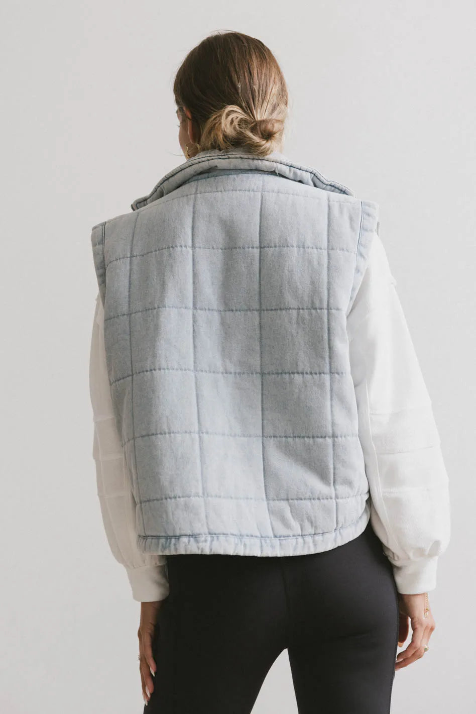 Audren Quilted Denim Vest for Women - Stylish Distressed Denim Jacket with Button Front & Pockets | Perfect for Layering, Casual Outfits, and Fall Fashion