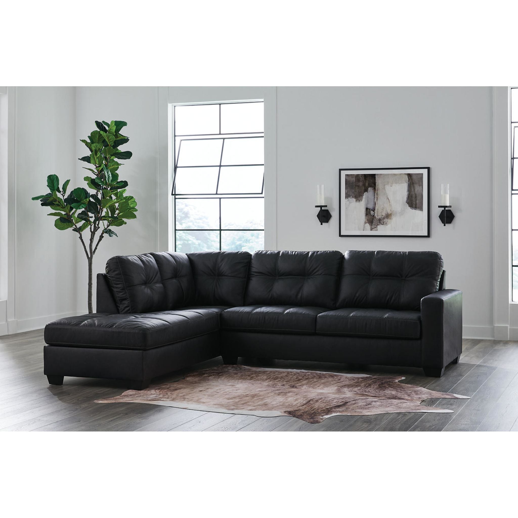 Barlin Mills 2-Piece Sectional Sofa with Chaise Lounge - Modern L-Shaped Couch for Living Room, Family Room & Apartment