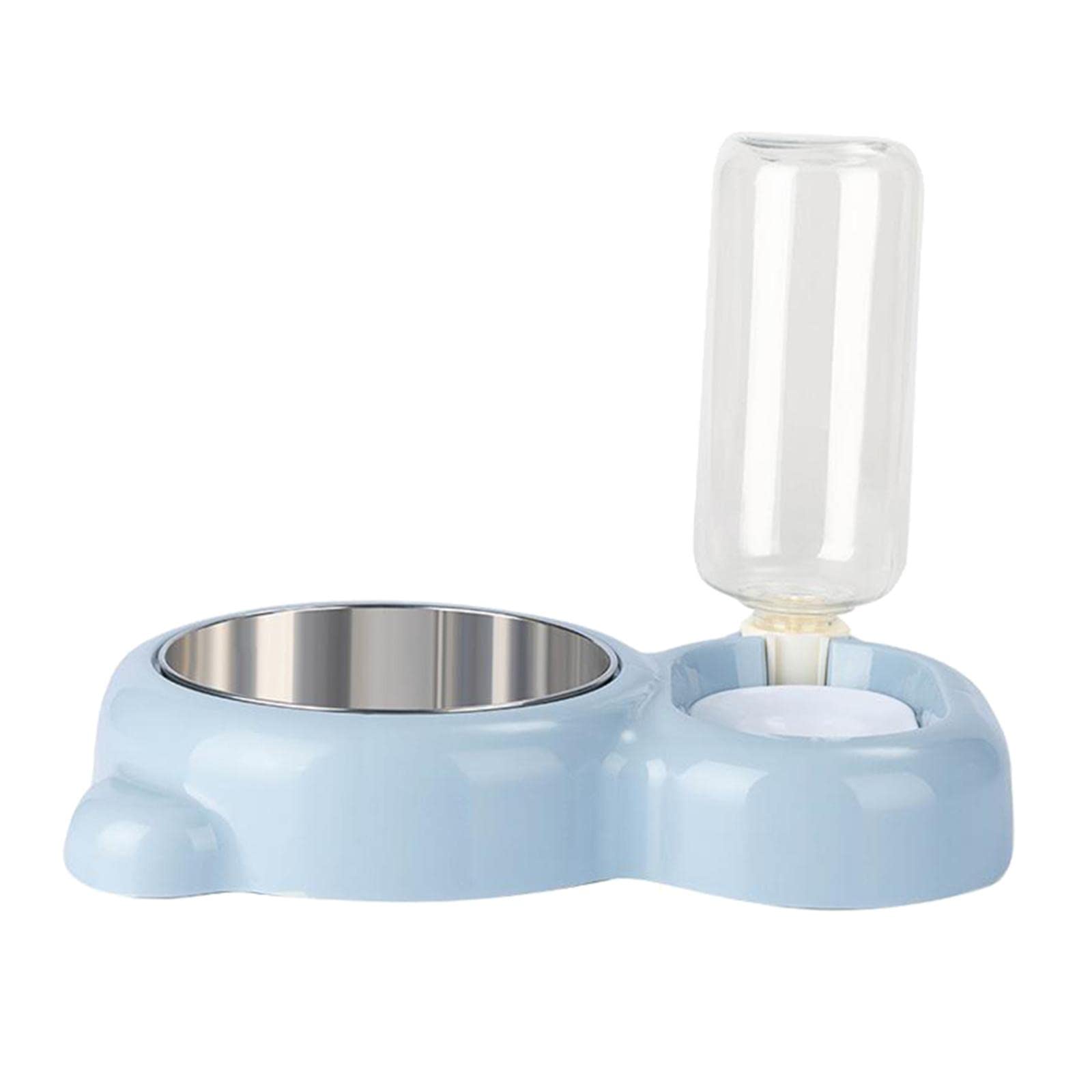 Automatic Pet Water and Food Bowls for Small Animals - Double Puppy Cat Bowls with Water Bottle Feeder for Rabbits, Cats, Dogs - Perfect for Home, Travel & Outdoor Use