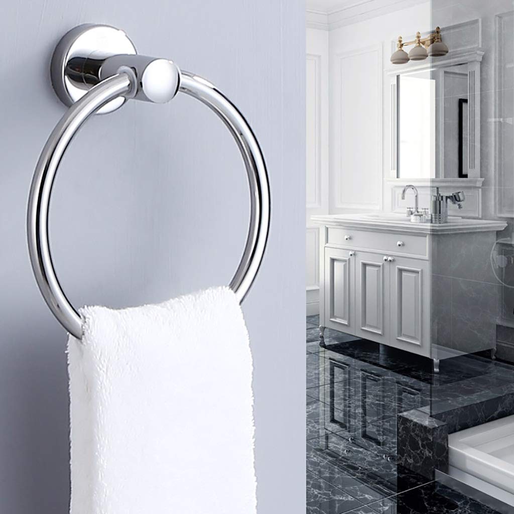 304 Stainless Steel Towel Bars & Racks Set - Bathroom Hardware for Towel Ring, Hanging Rack & Bar - Modern Chrome Finish for Spa, Hotel & Home Bathroom Decor (Color A)