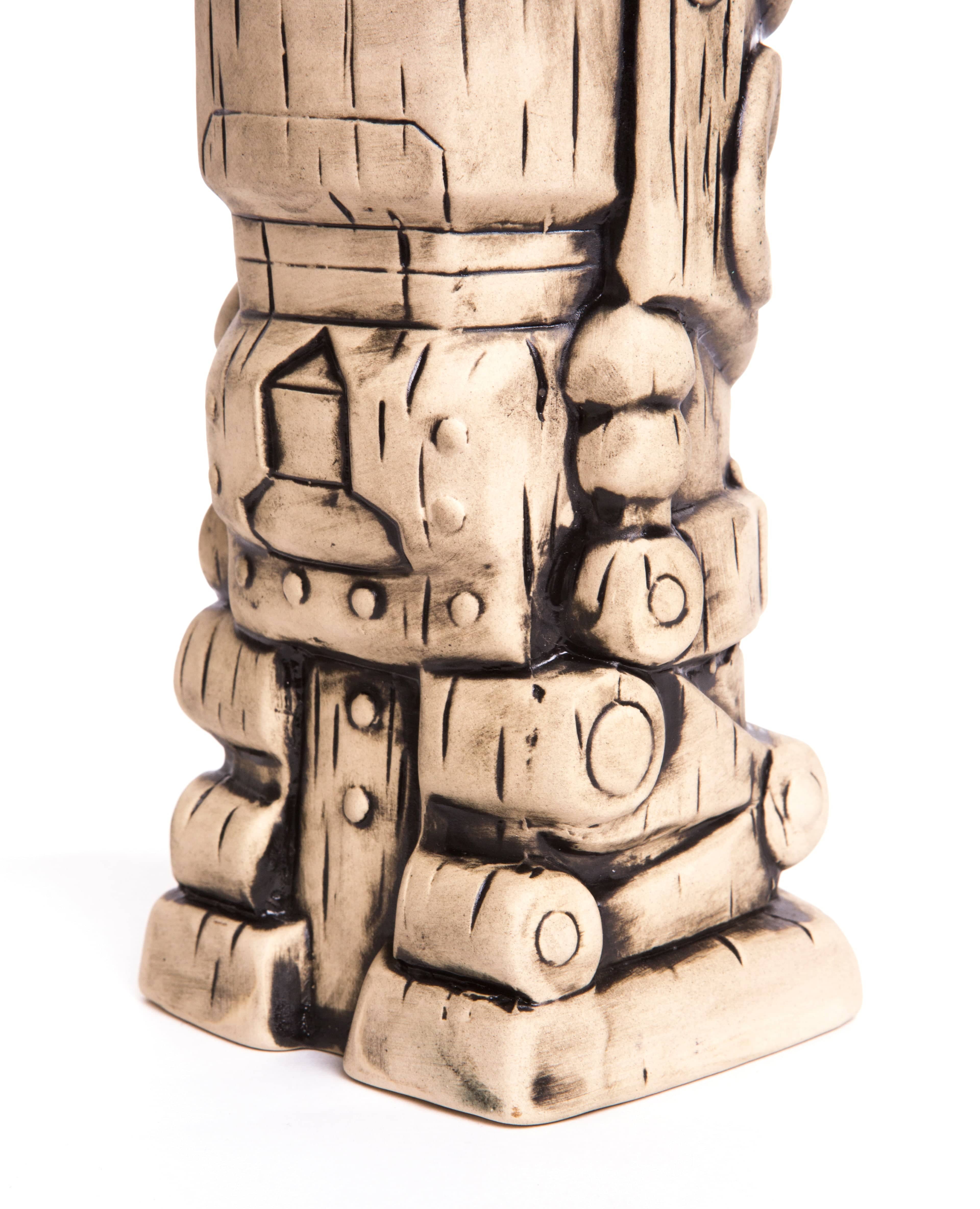 Iron Giant Ceramic Tiki Mug - Handcrafted Bone Design for Tropical Cocktails & Home Bar Decor - Perfect for Luau Parties, Tiki Bars & Gift Giving
