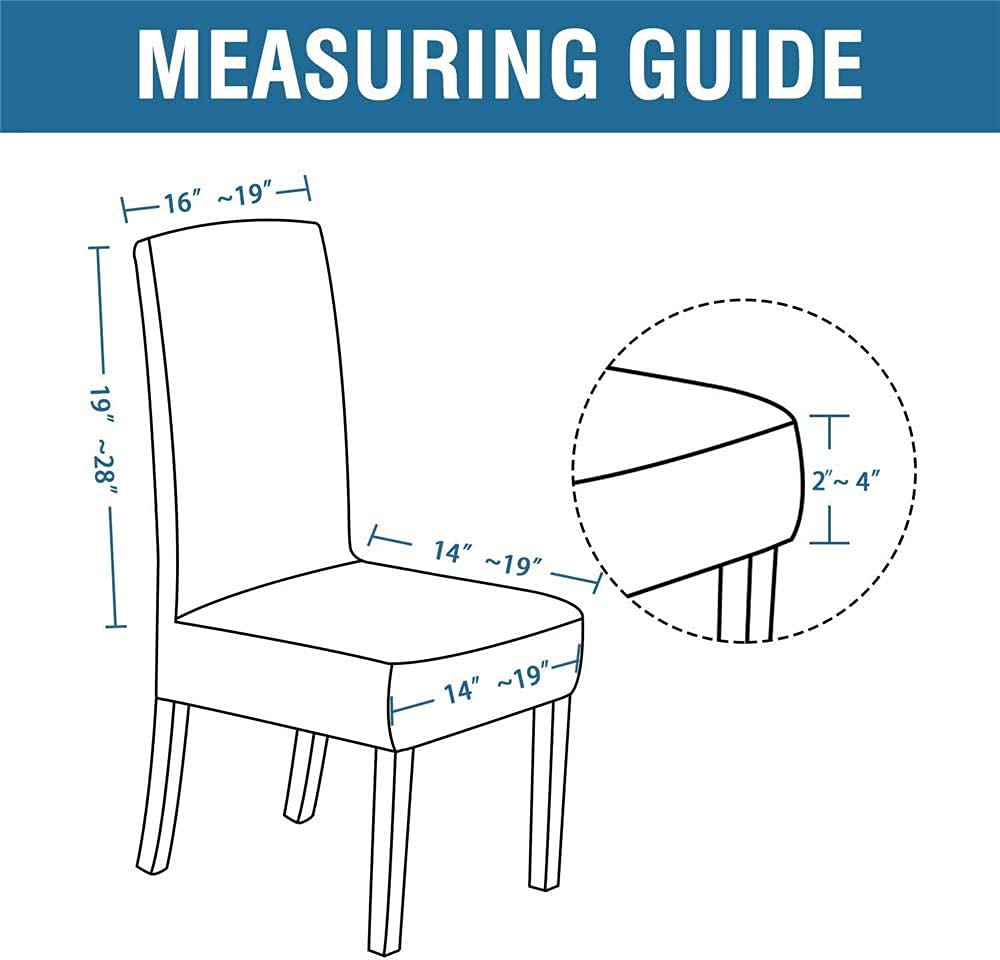 Stretch Velvet Dining Chair Covers - Set of 6, Washable for Home & Restaurant Use