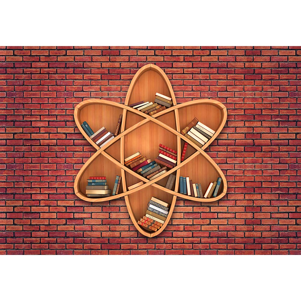 IDEA4WALL Modern Bookshelf Pattern Peel and Stick Wallpaper - Removable Self-Adhesive Wall Mural for Bedroom, Living Room, Nursery (66x96 inches) - Easy DIY Home Decor Upgrade for Bookshelves, Accent Walls & Creative Spaces