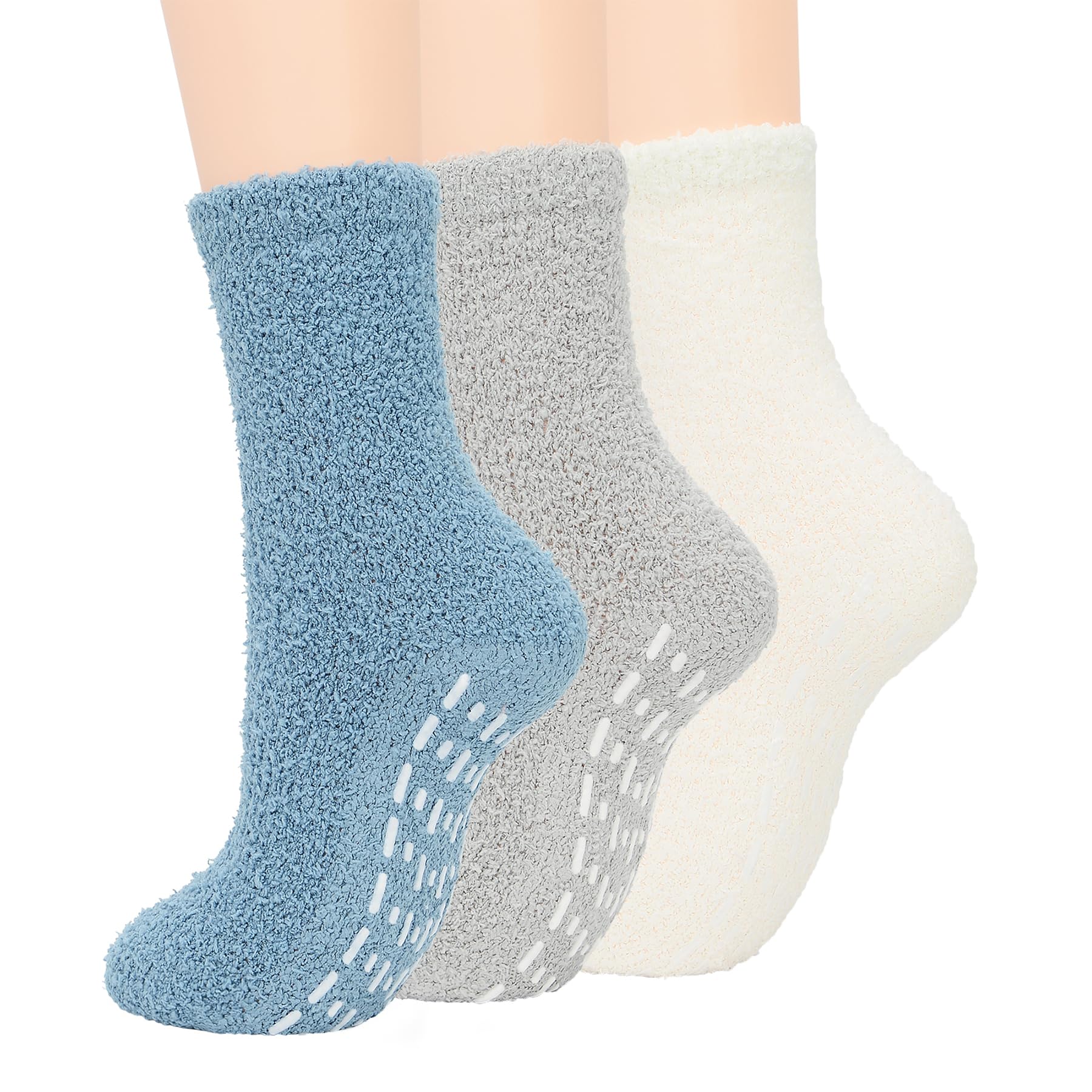 Cozy Non-Slip Fuzzy Slipper Socks for Women - Warm Gripper Socks with Anti-Skid Dots - Perfect for Winter, Lounge, Home & Yoga