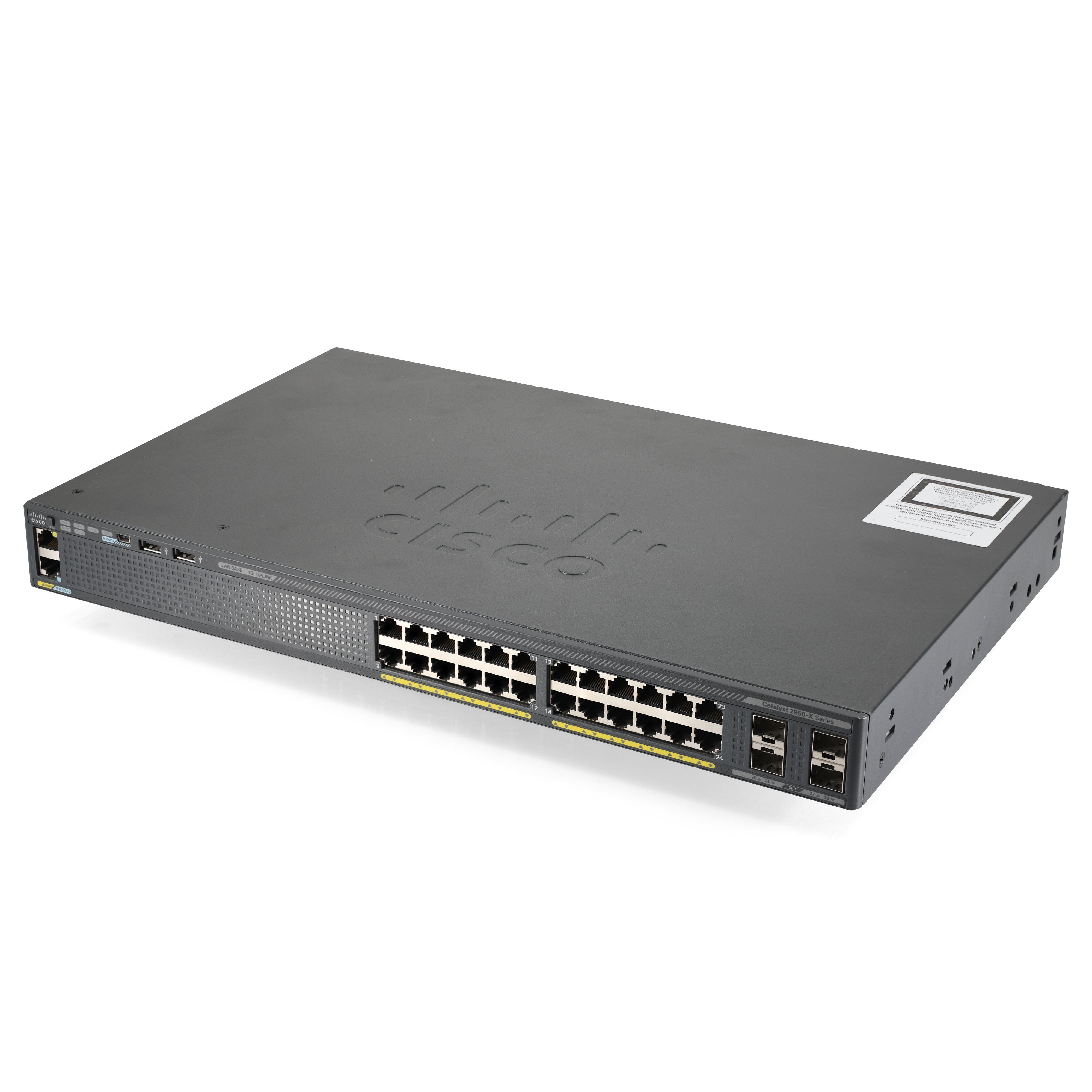 Cisco WS-C2960X-24TS-L 24-Port Gigabit PoE Layer 2 Switch | 24 x 10/100/1000 Ports, 370W PoE Budget | Ideal for Office Networks, VoIP Systems & Security Camera Installations