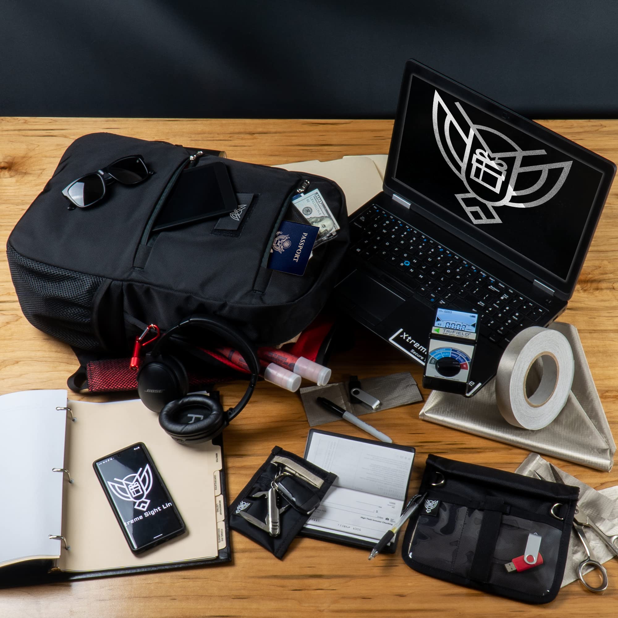 Xecutive Transport Faraday Backpack - Anti-Theft RFID Blocking Laptop Bag for 15.6